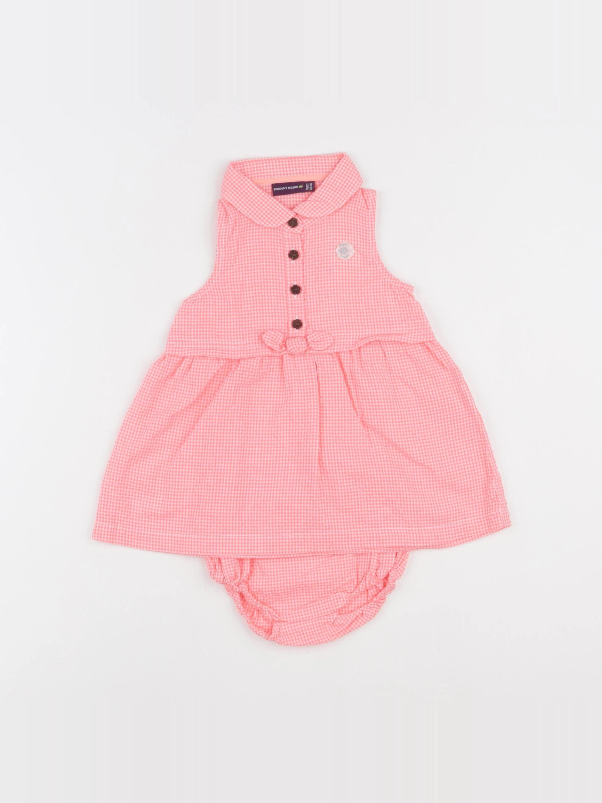Sergent Major - robe rose fluo - 6 mois