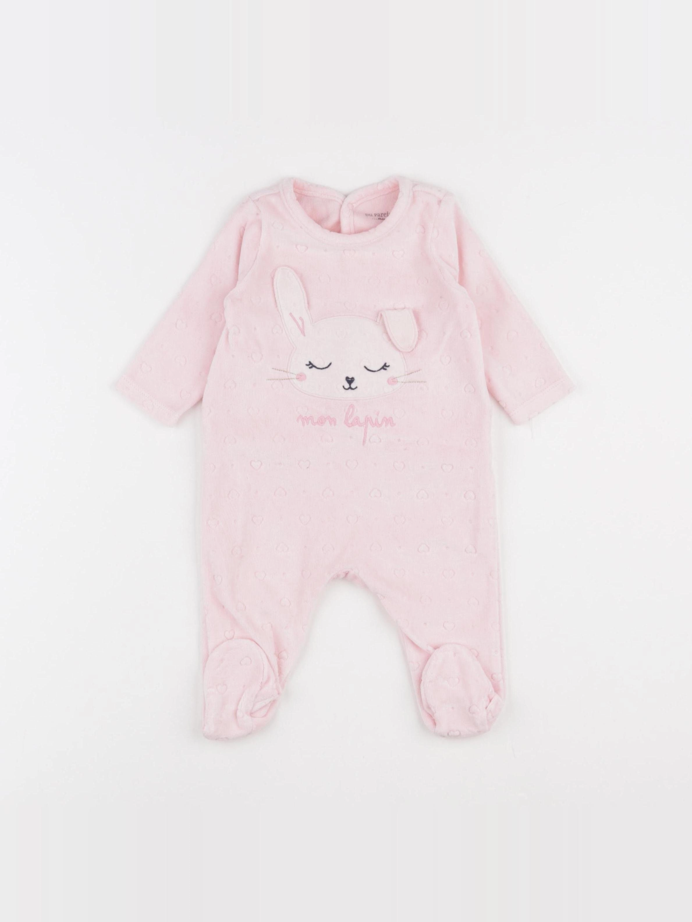 DPAM - pyjama velours rose - 3 mois