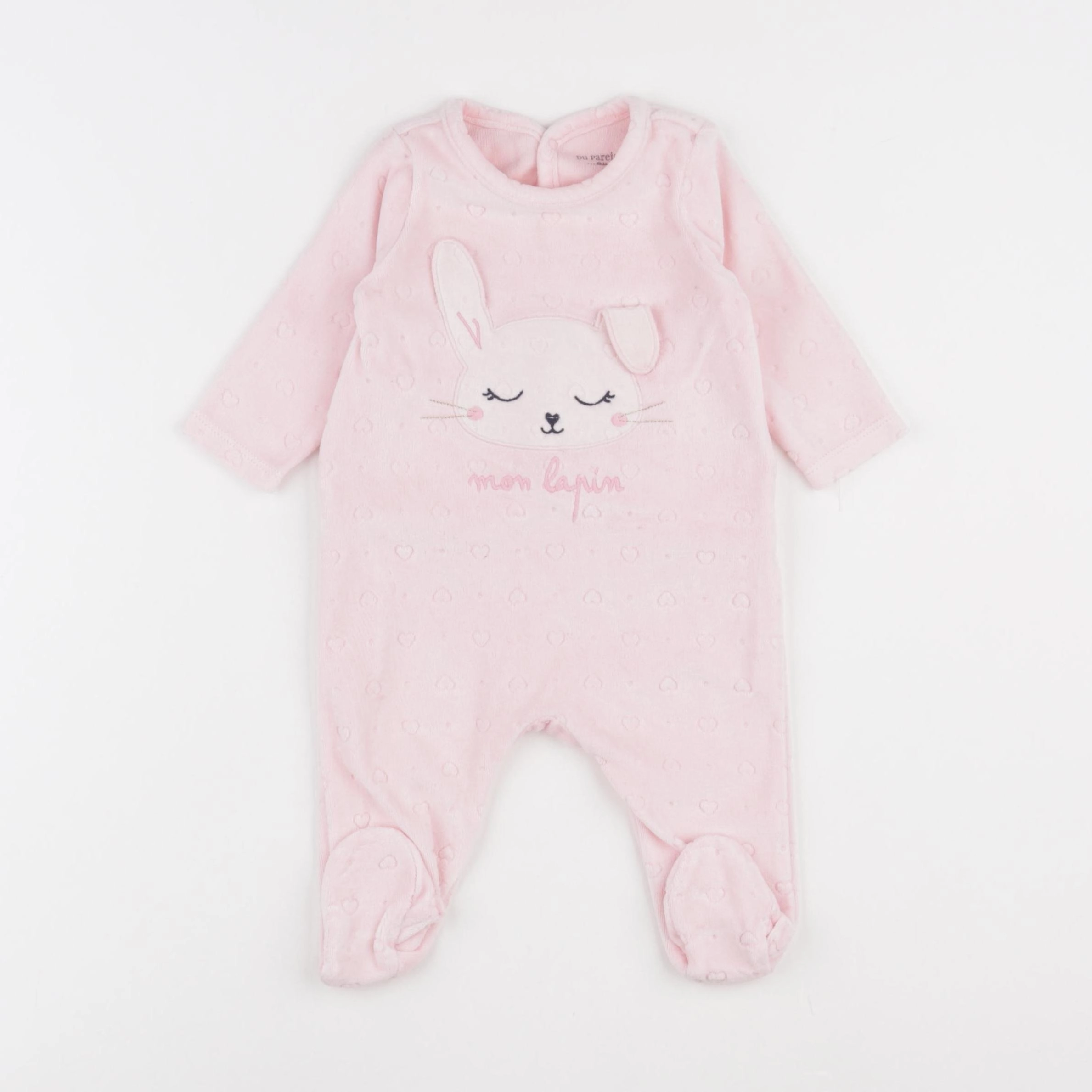 DPAM - pyjama velours rose - 3 mois
