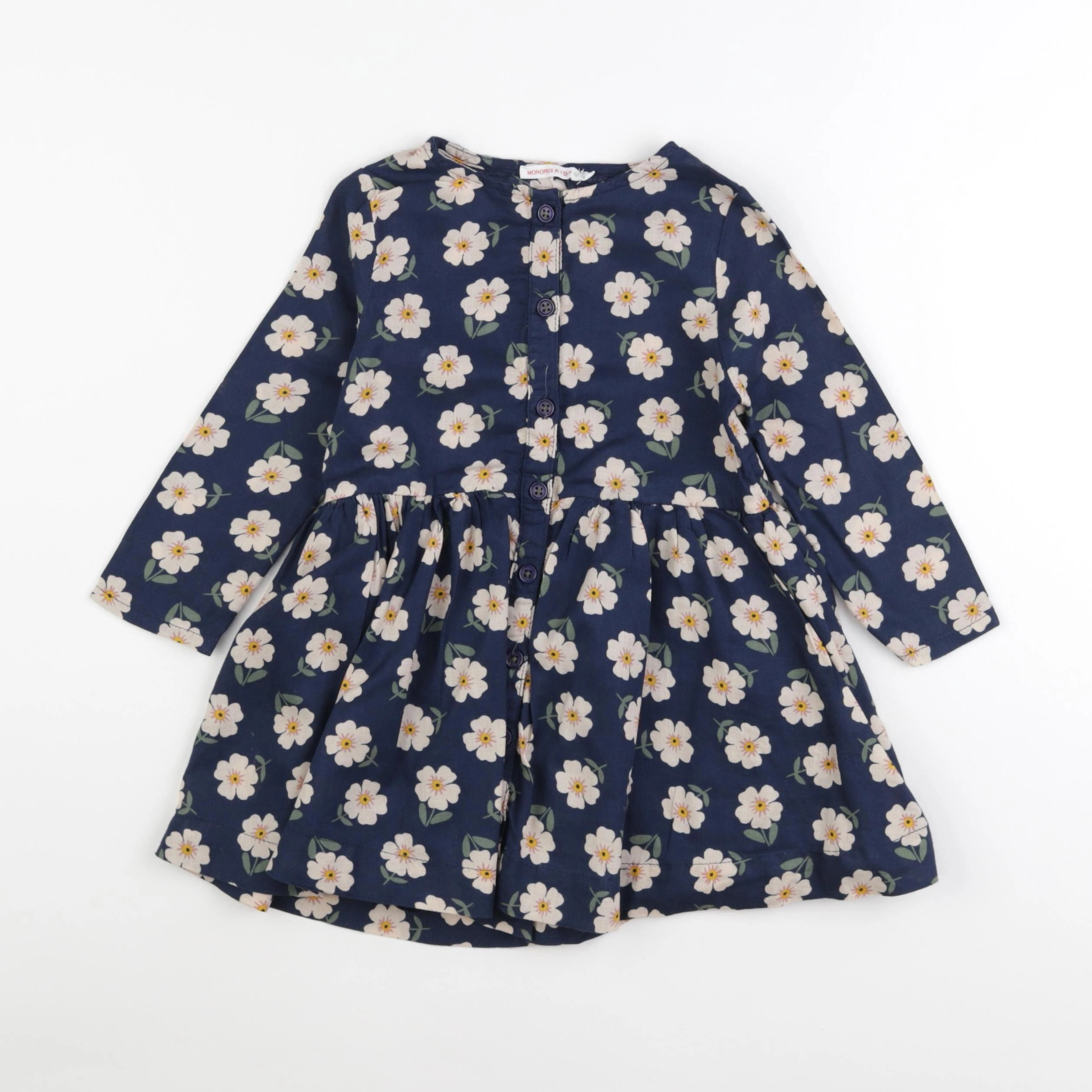 Monoprix - robe bleu - 3 ans