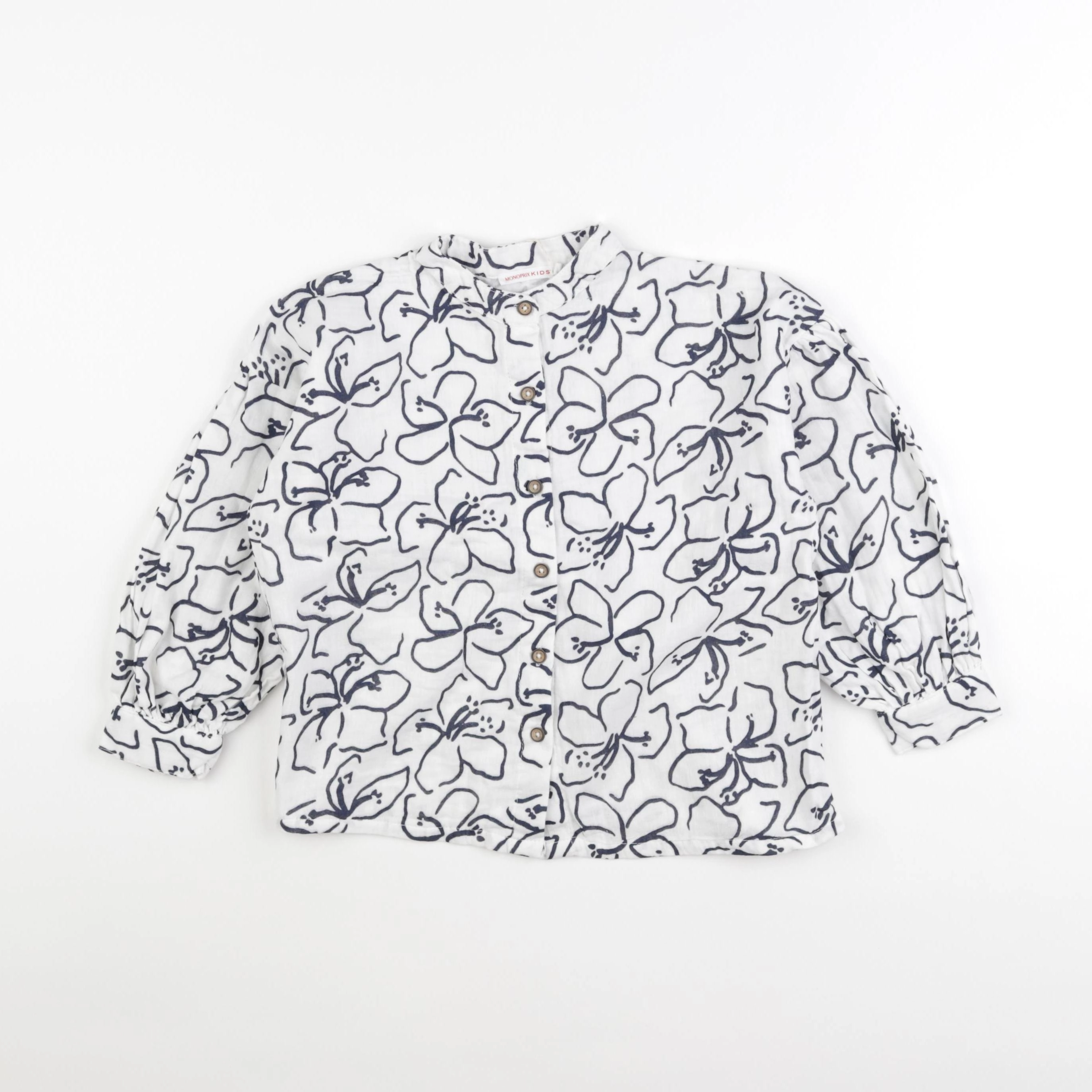 Monoprix - blouse blanc, bleu - 6 ans