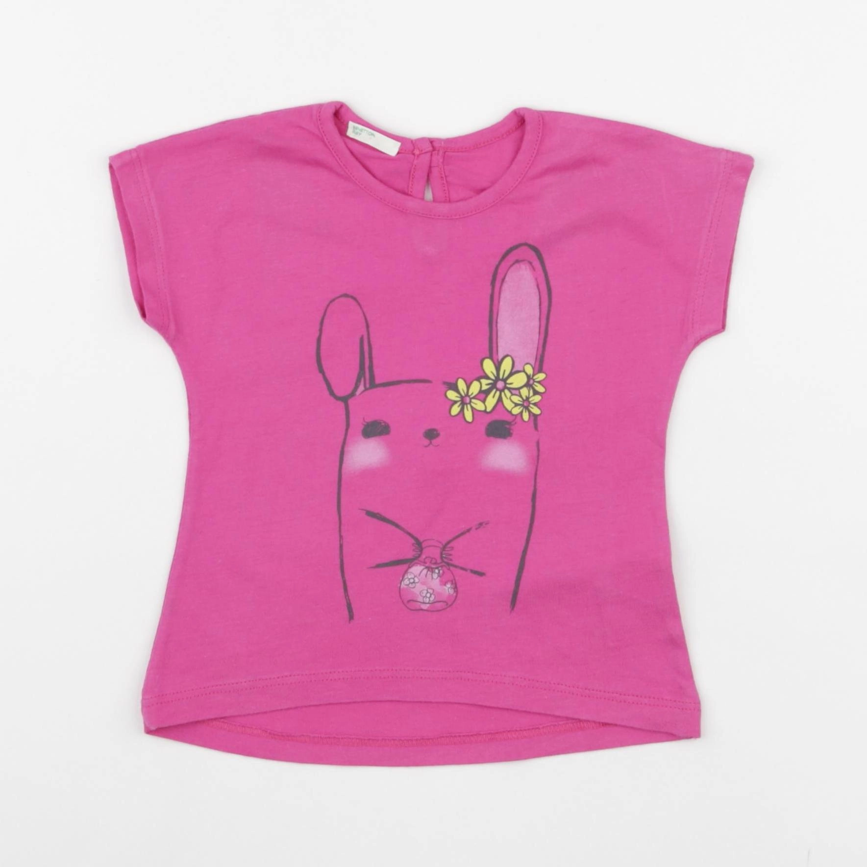 Benetton - tee-shirt rose - 9/12 mois