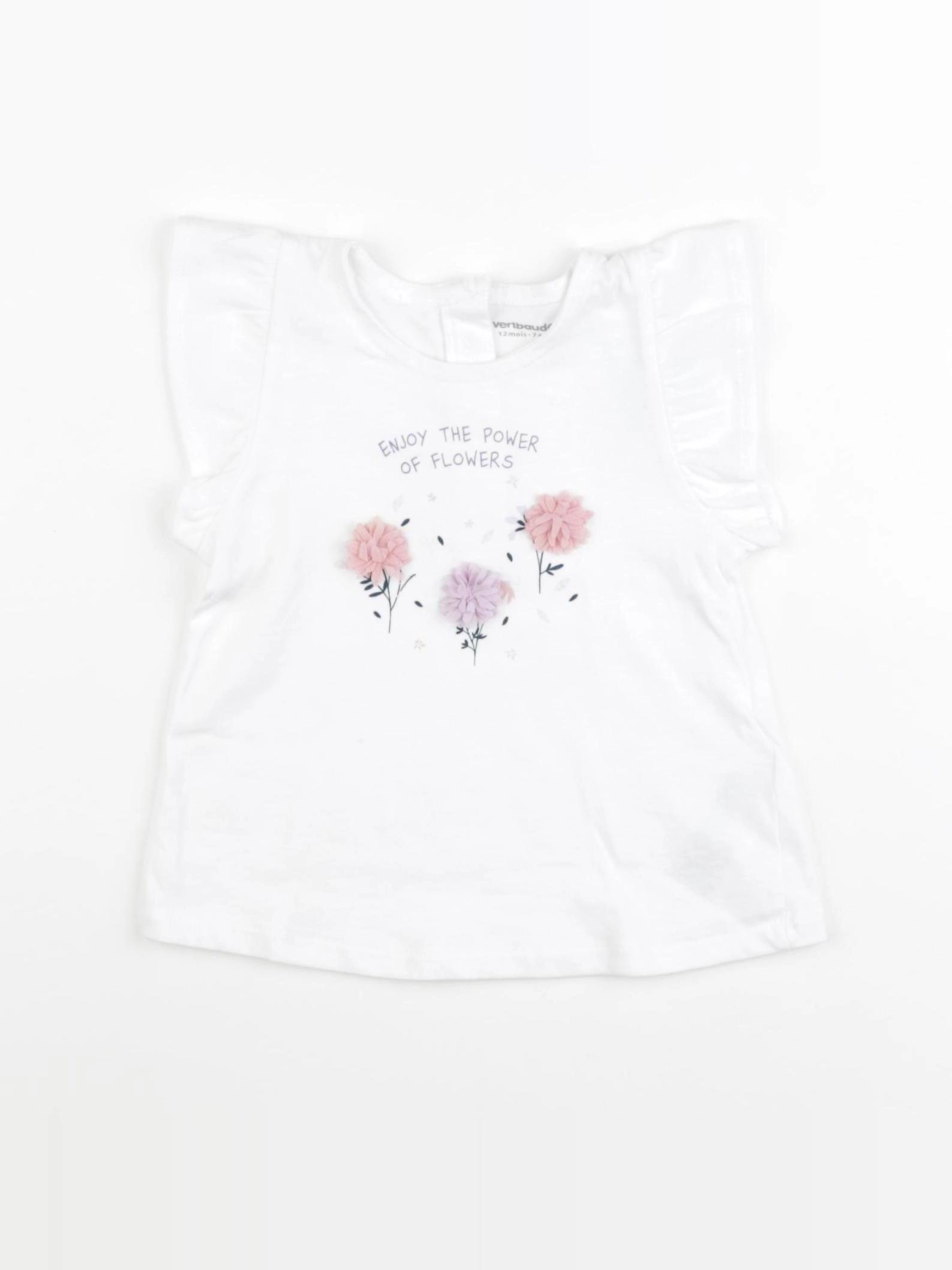 Vertbaudet - tee-shirt blanc - 12 mois