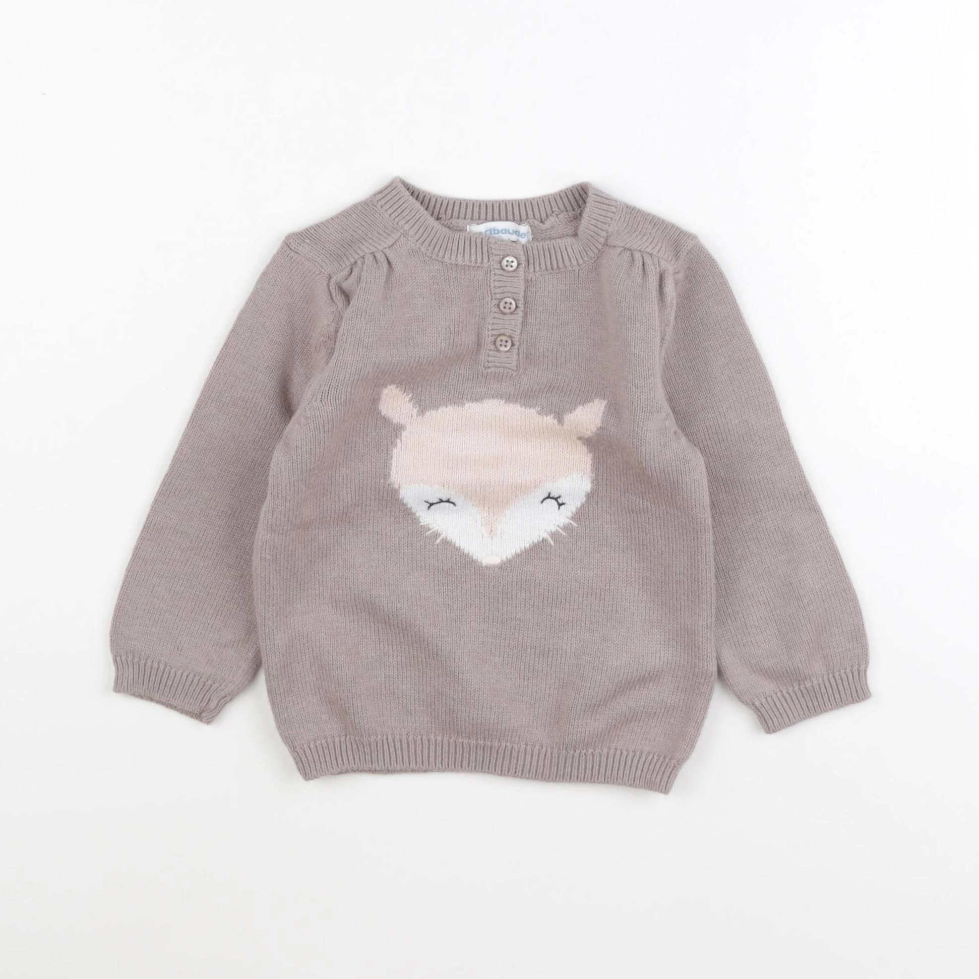 Vertbaudet - pull beige - 18 mois