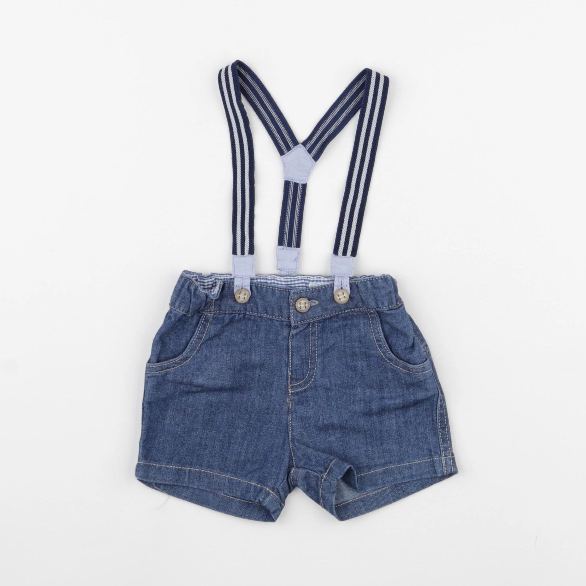 Mayoral - short bleu - 4/6 mois