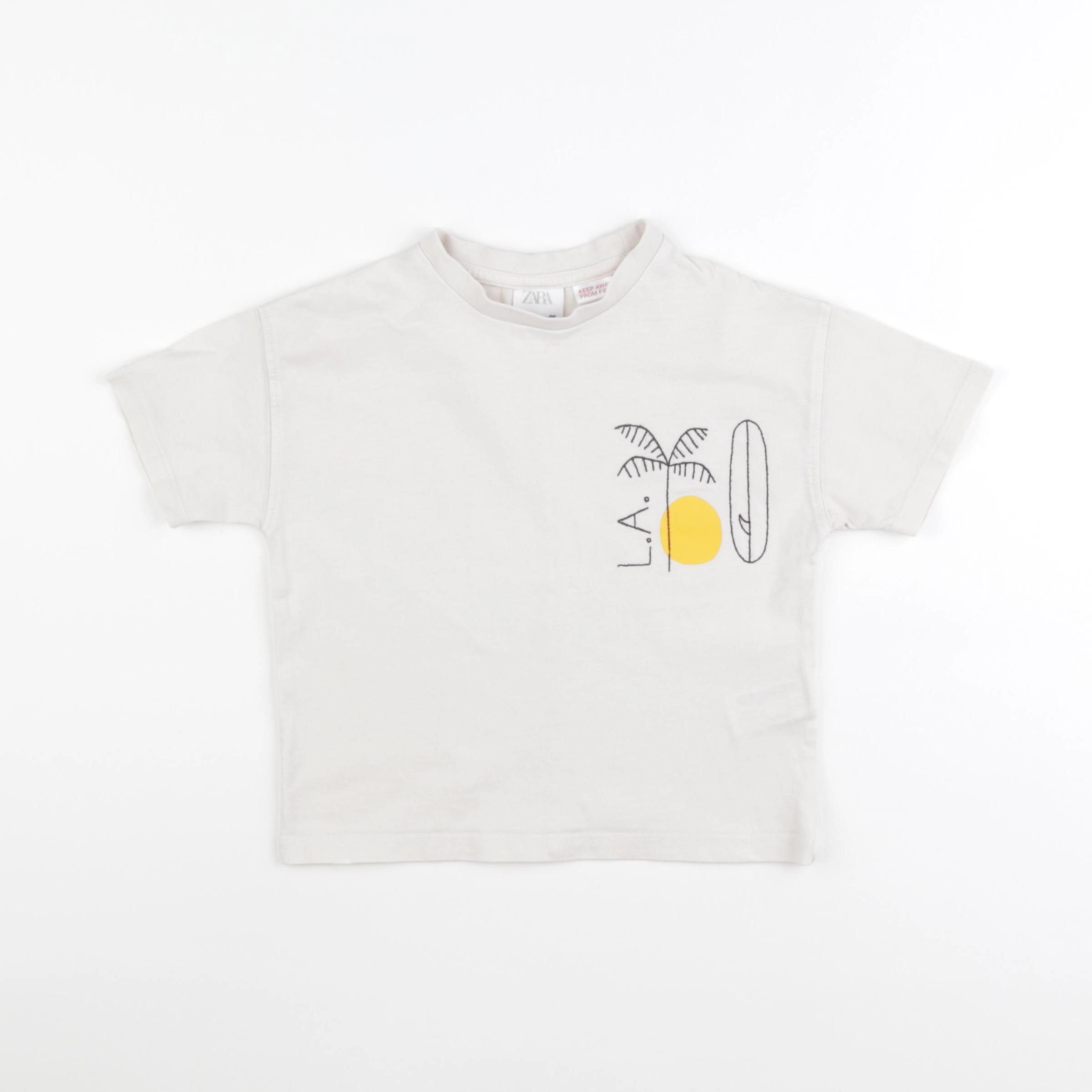 Zara - tee-shirt beige - 3 ans