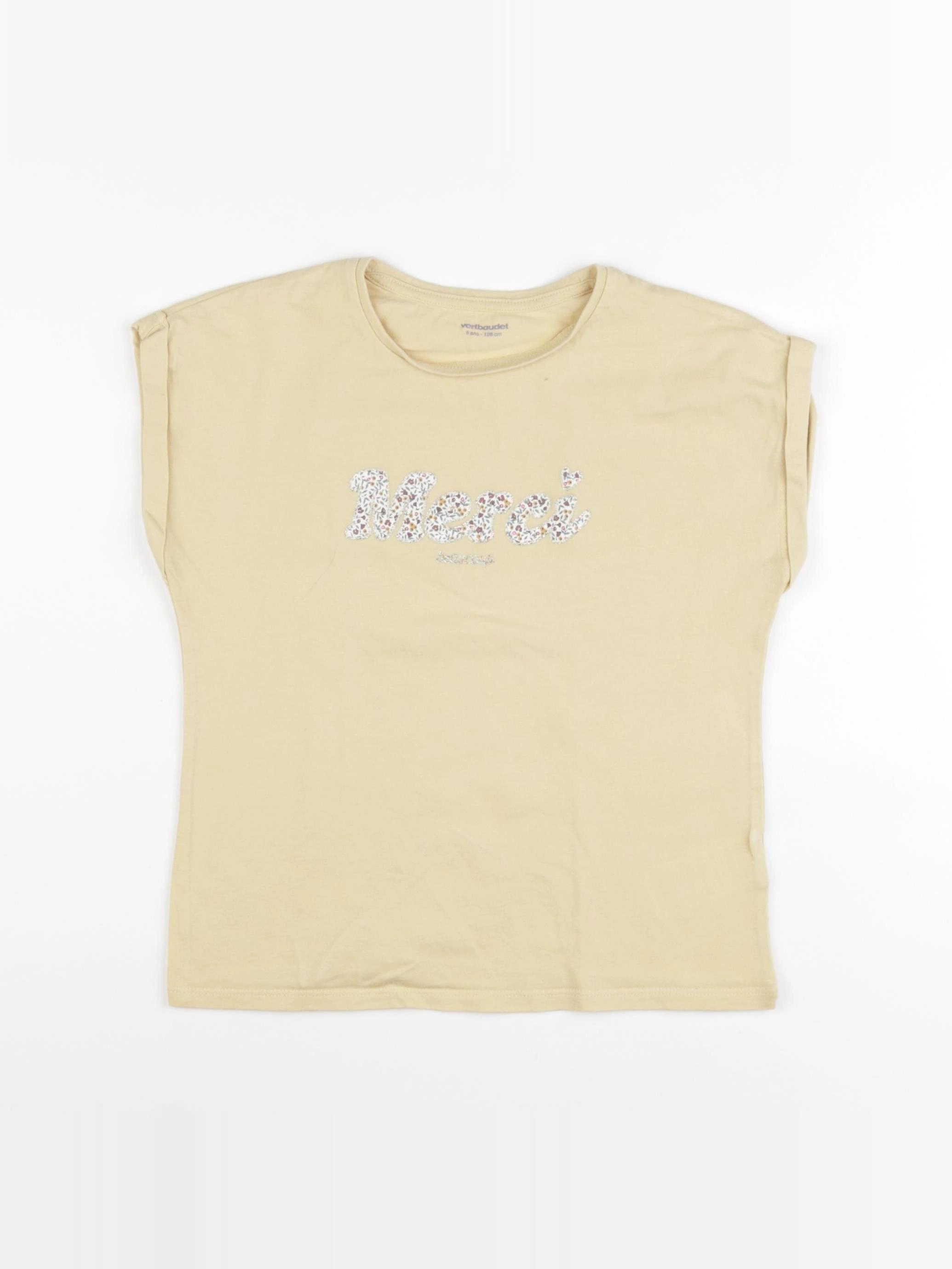 Vertbaudet - tee-shirt jaune - 8 ans