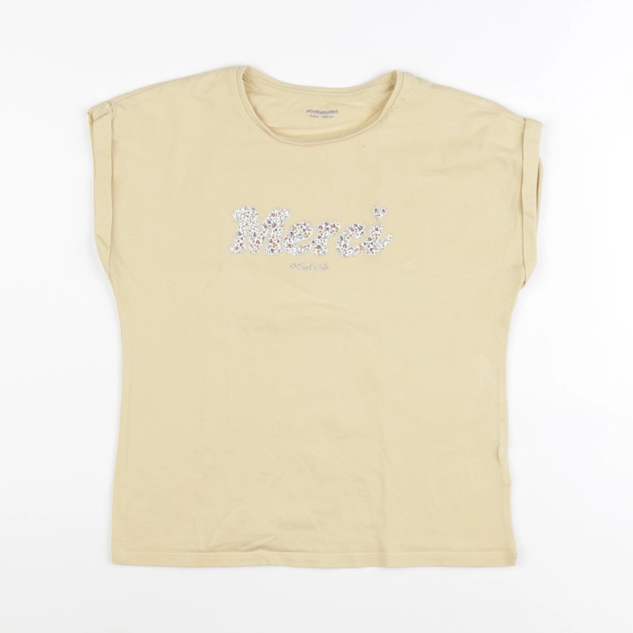 Vertbaudet - tee-shirt jaune - 8 ans
