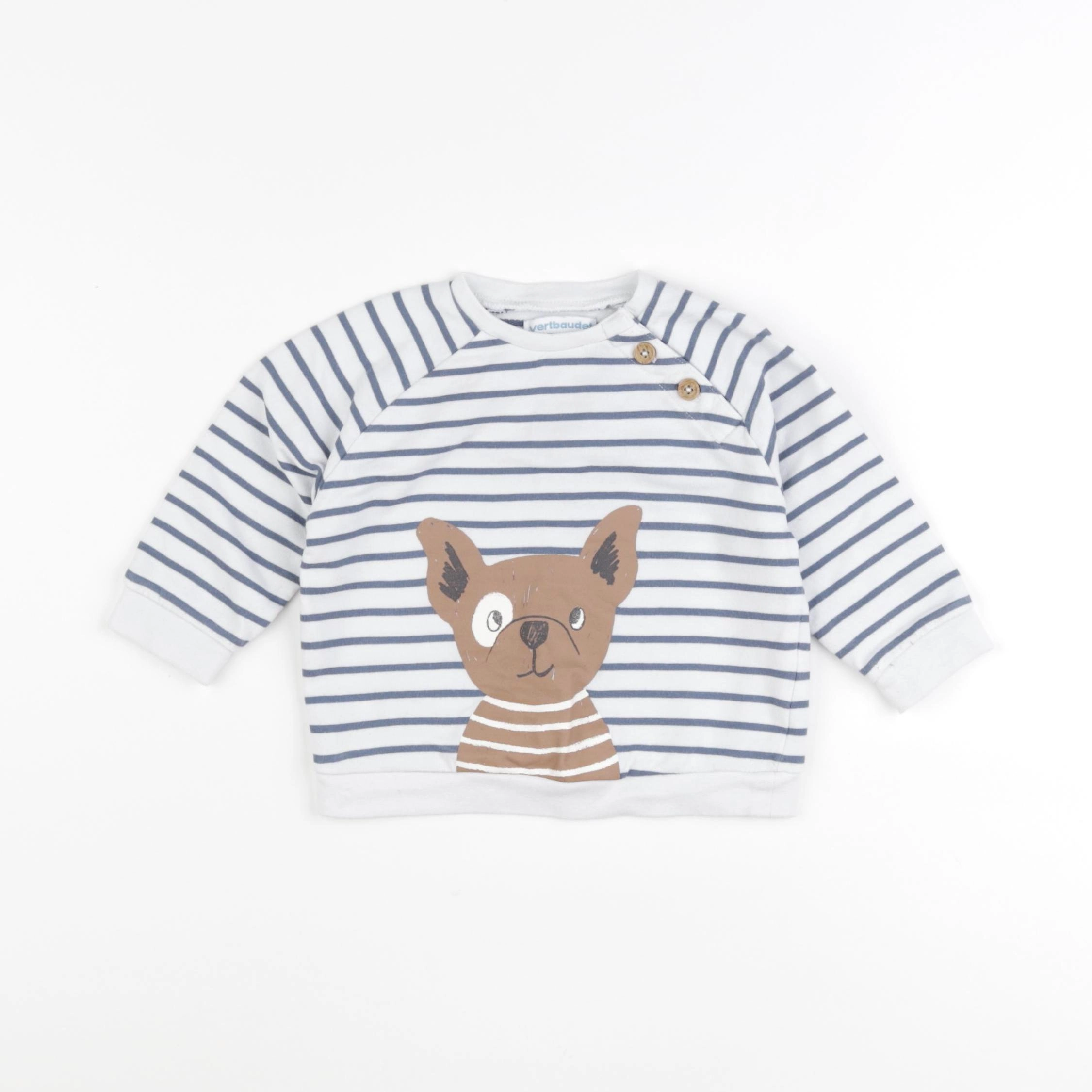 Vertbaudet - sweat blanc - 12 mois