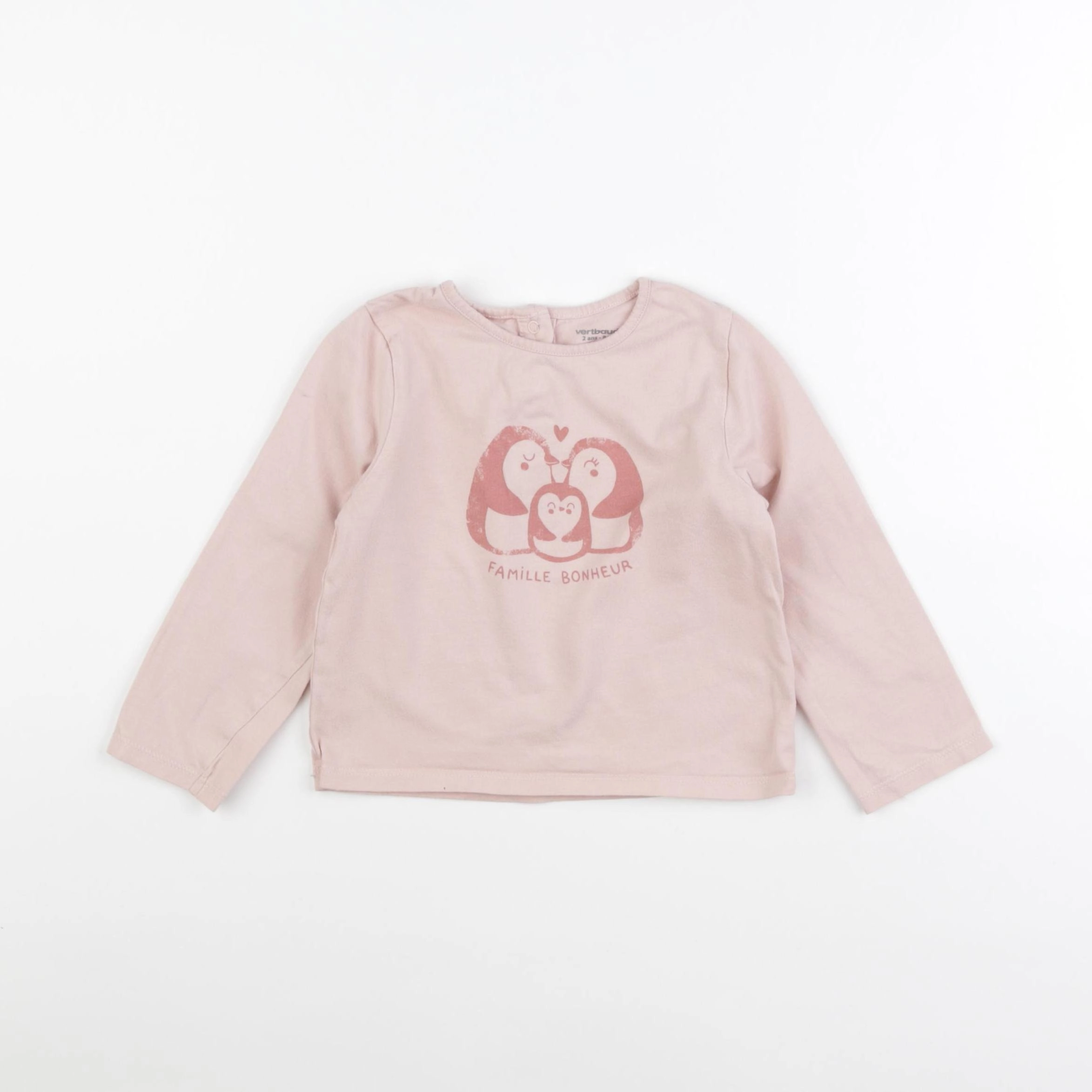 Vertbaudet - tee-shirt rose - 2 ans