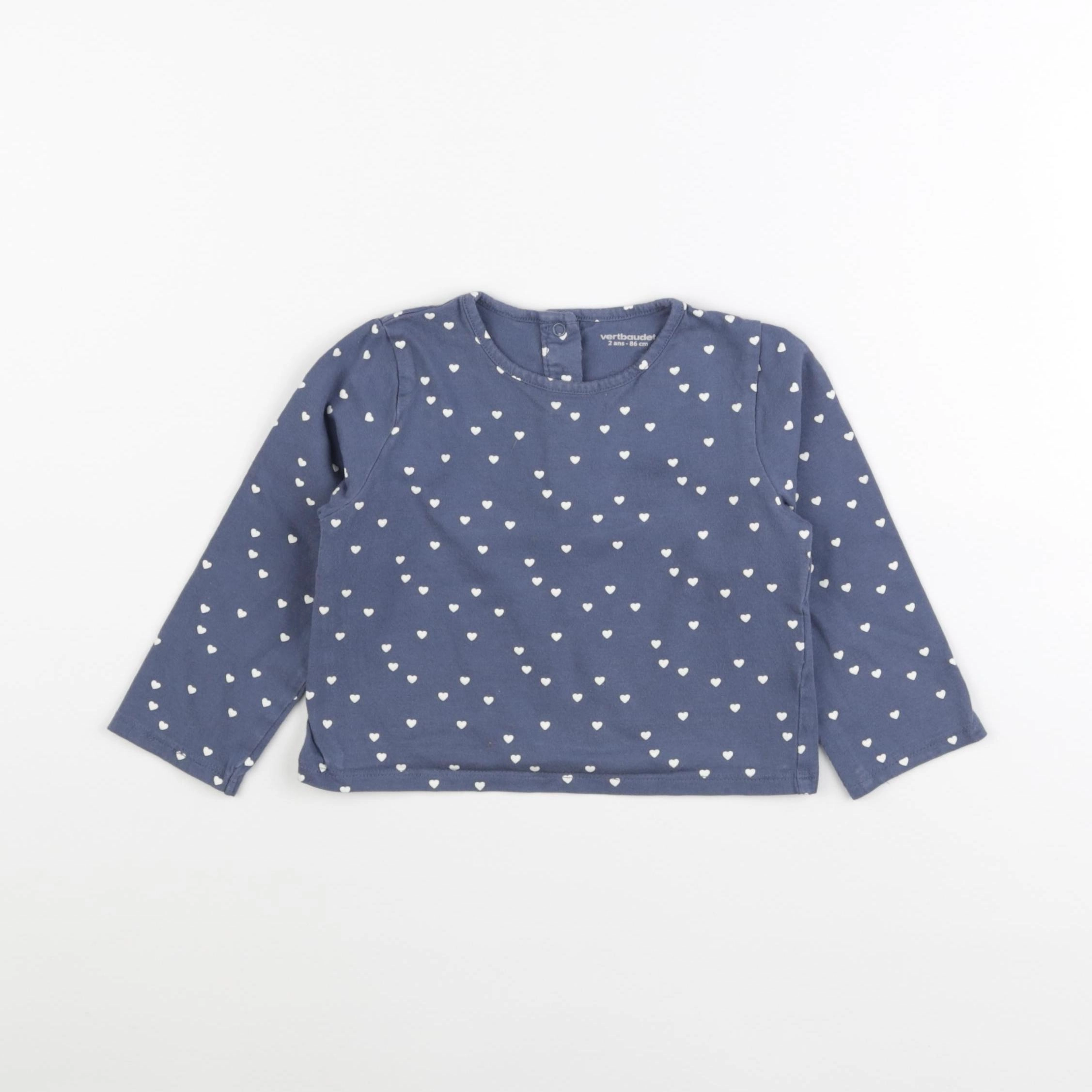 Vertbaudet - tee-shirt bleu - 2 ans