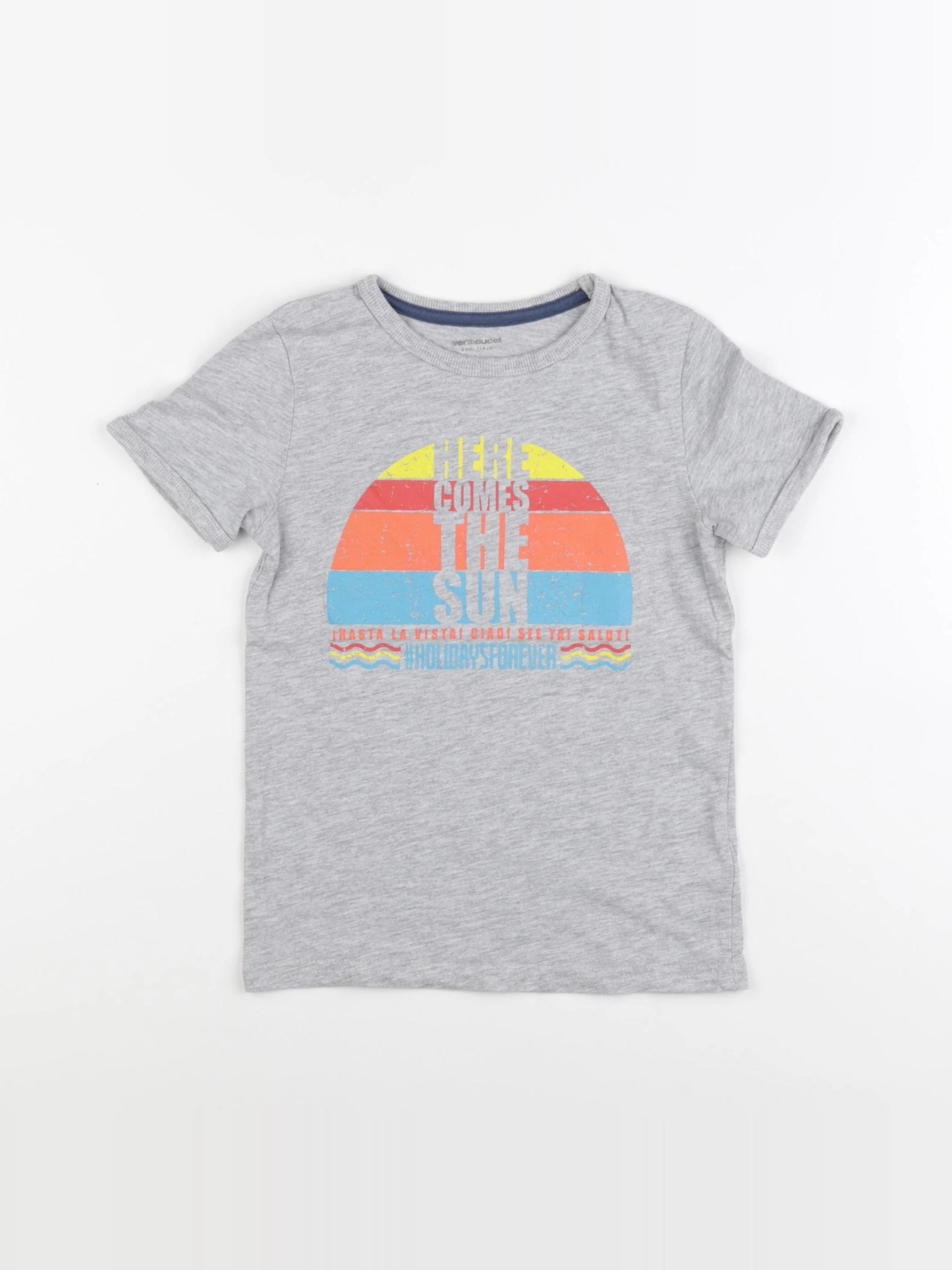 Vertbaudet - tee-shirt gris - 6 ans