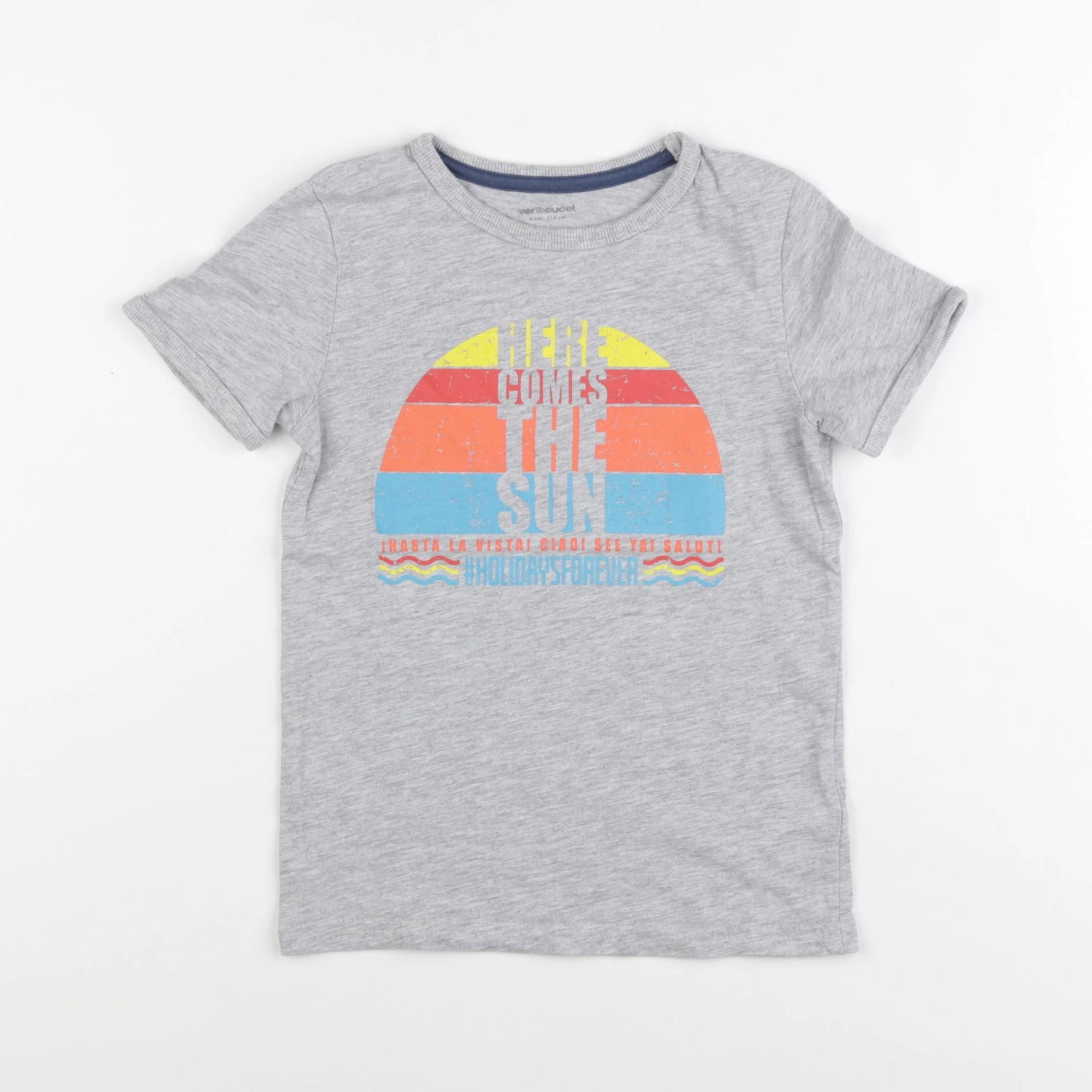 Vertbaudet - tee-shirt gris - 6 ans