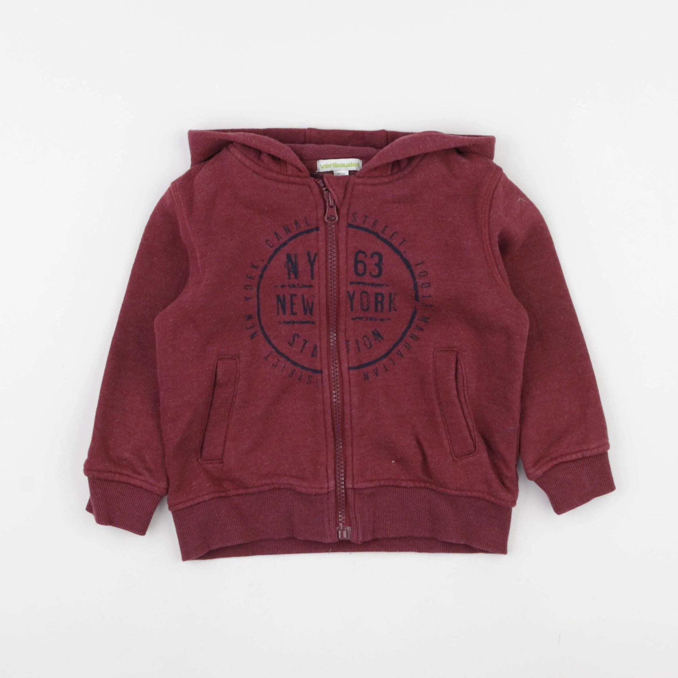 Vertbaudet - sweat rouge - 3 ans