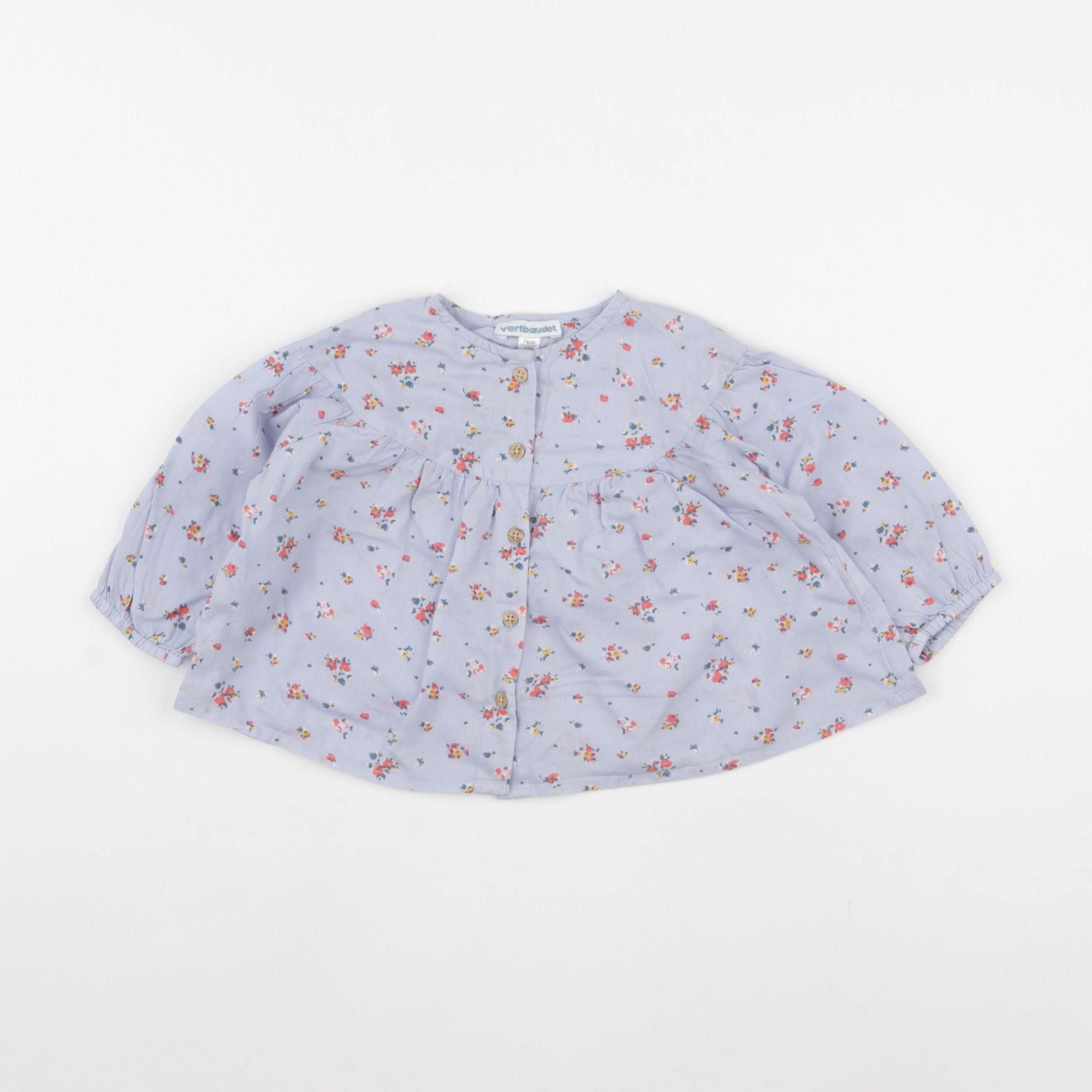 Vertbaudet - blouse bleu - 12 mois