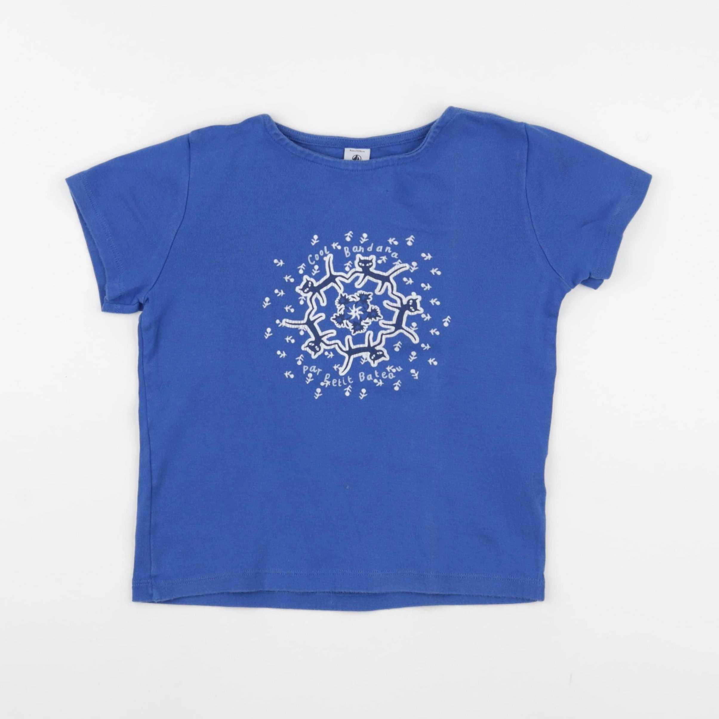 Petit Bateau - tee-shirt bleu - 8 ans