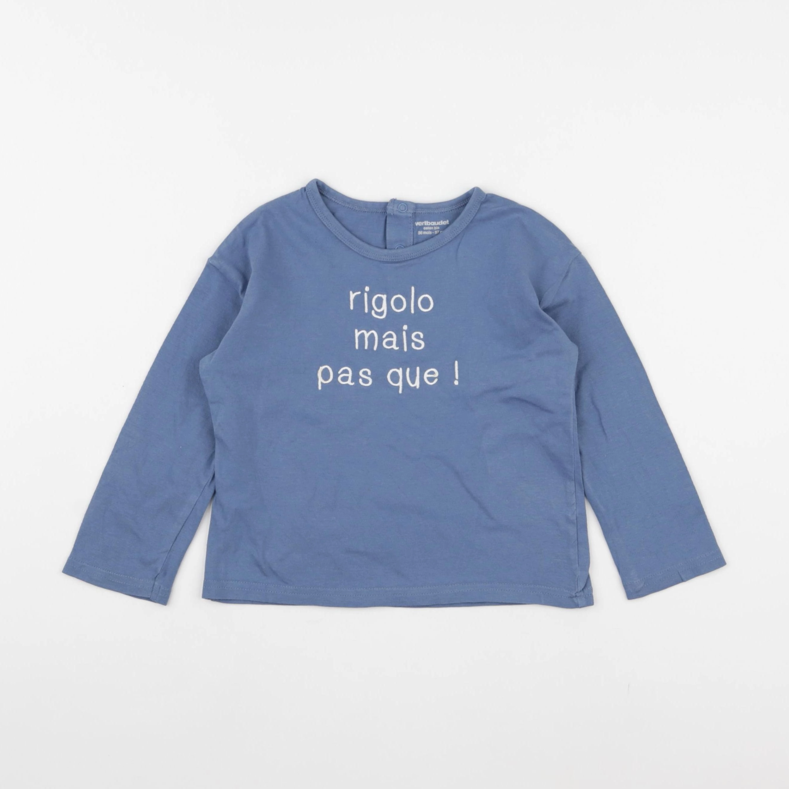 Vertbaudet - tee-shirt bleu - 36 mois