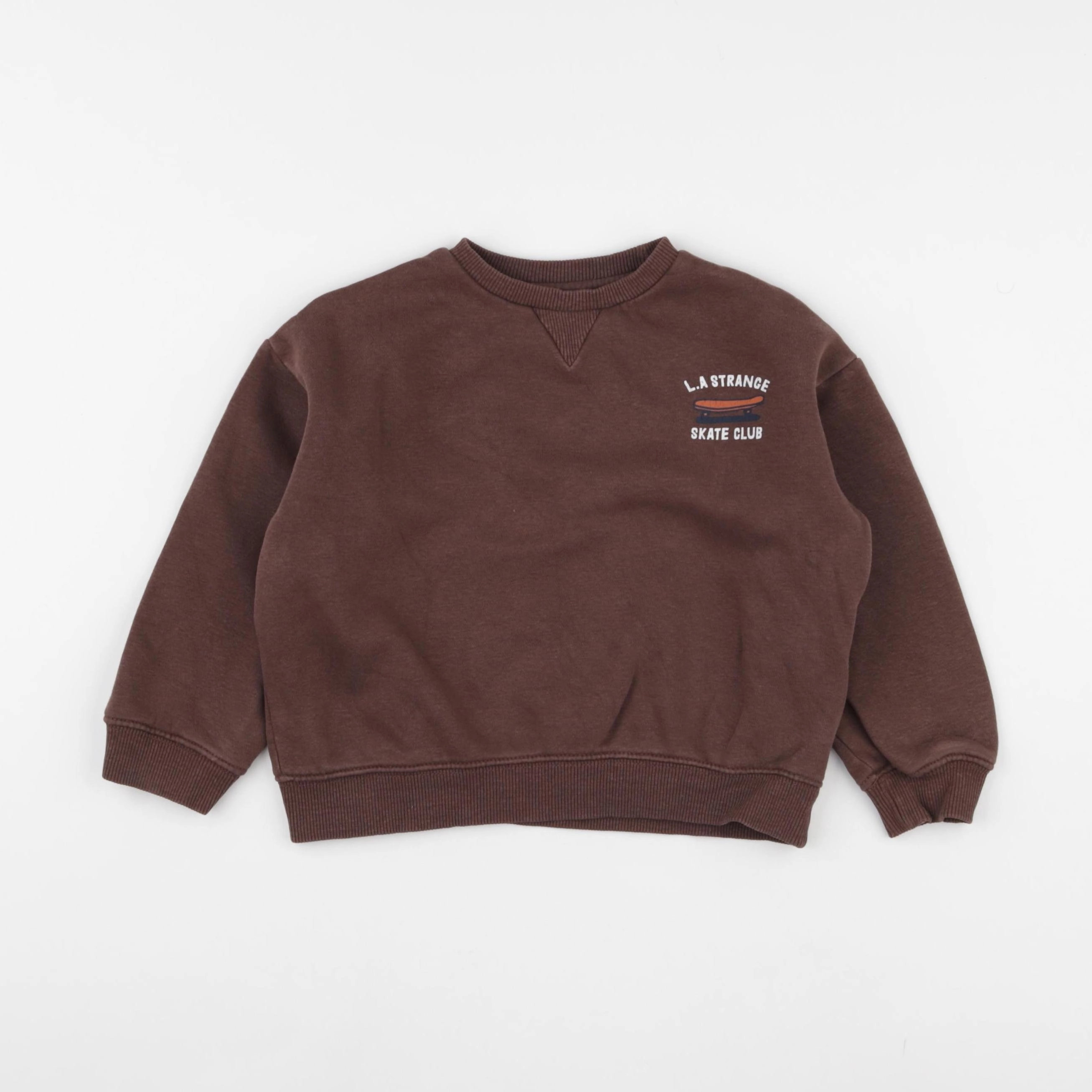 Vertbaudet - sweat imprimé au dos marron - 3 ans