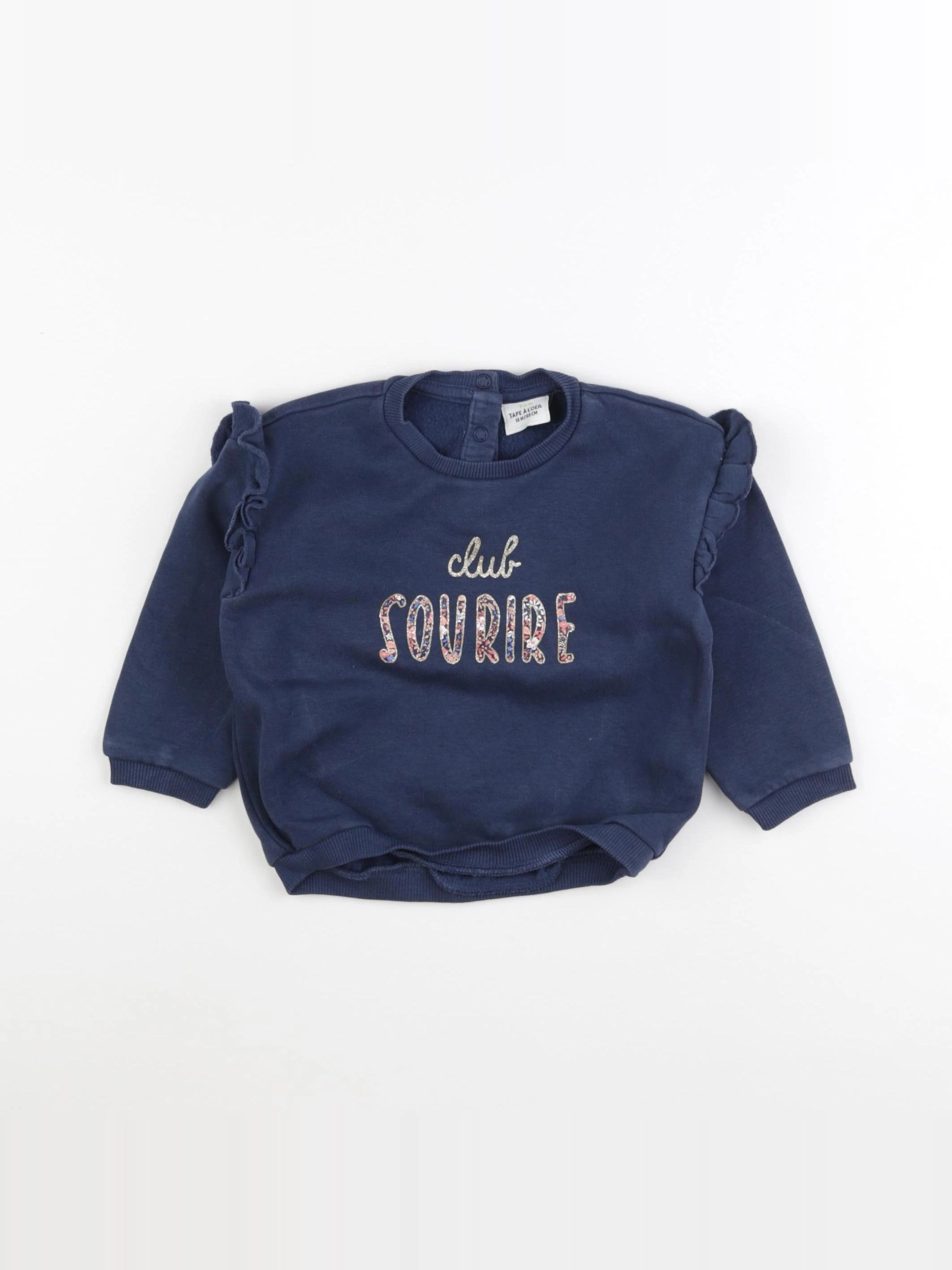 Tape à l'oeil - sweat bleu - 18 mois