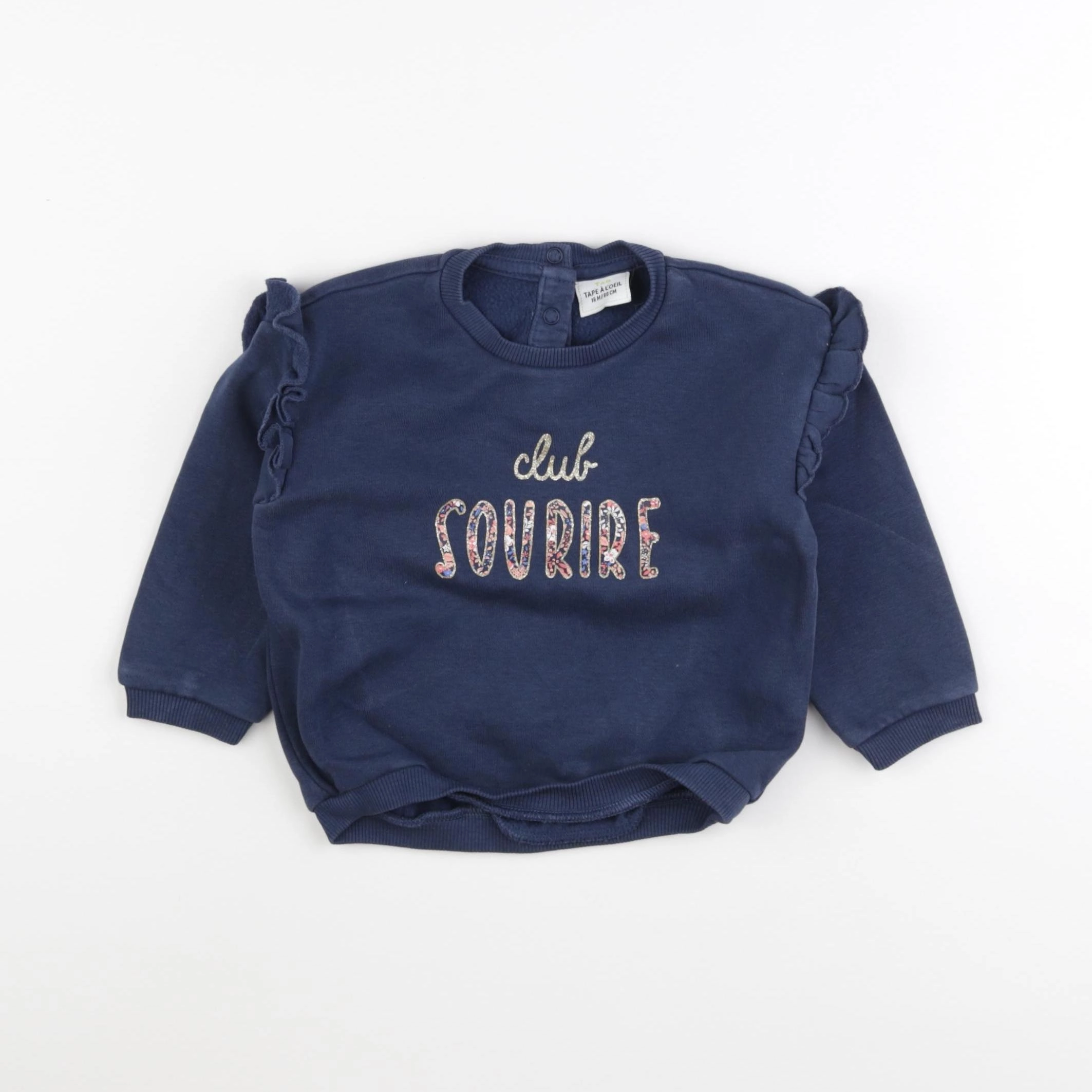 Tape à l'oeil - sweat bleu - 18 mois