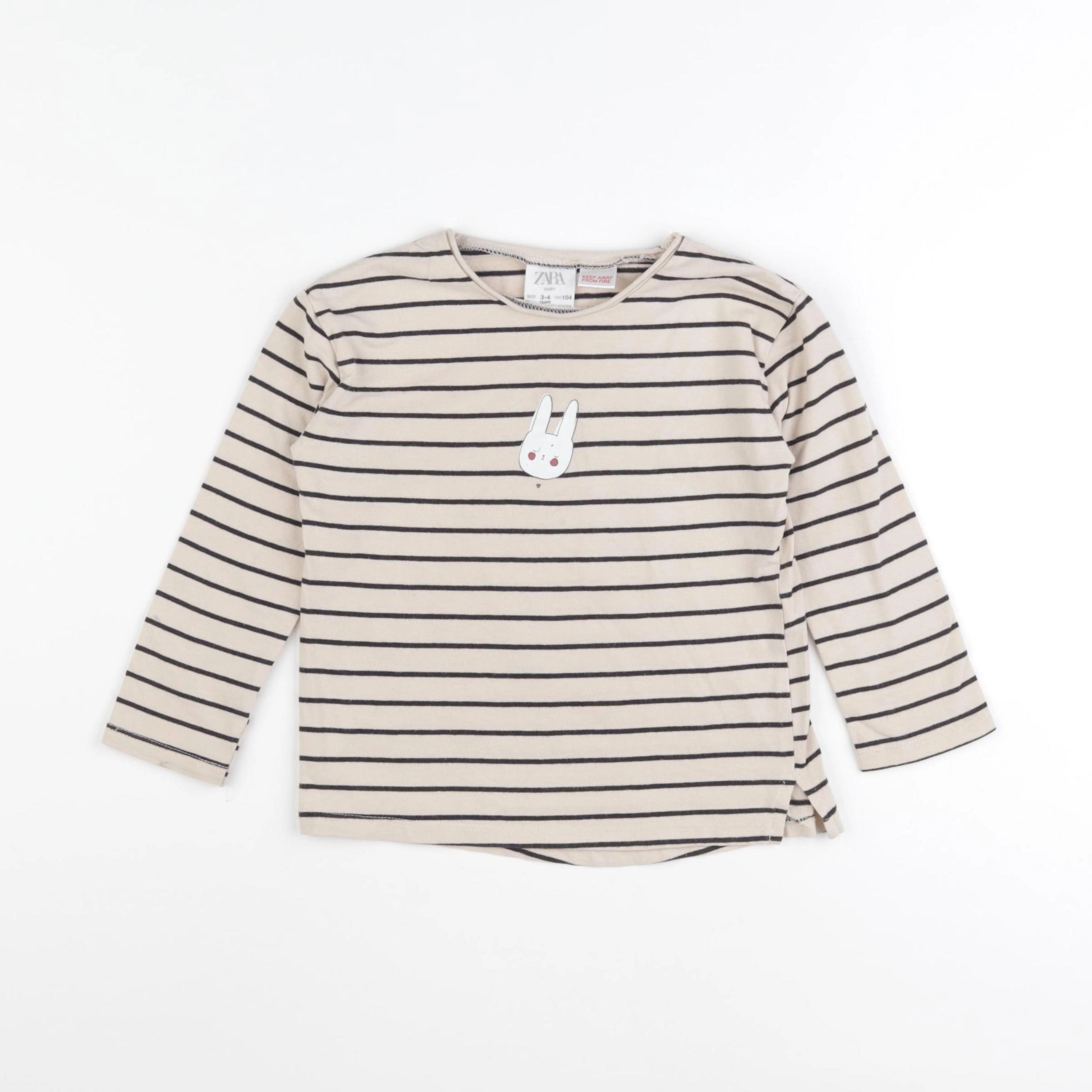 Zara - tee-shirt beige - 3/4 ans