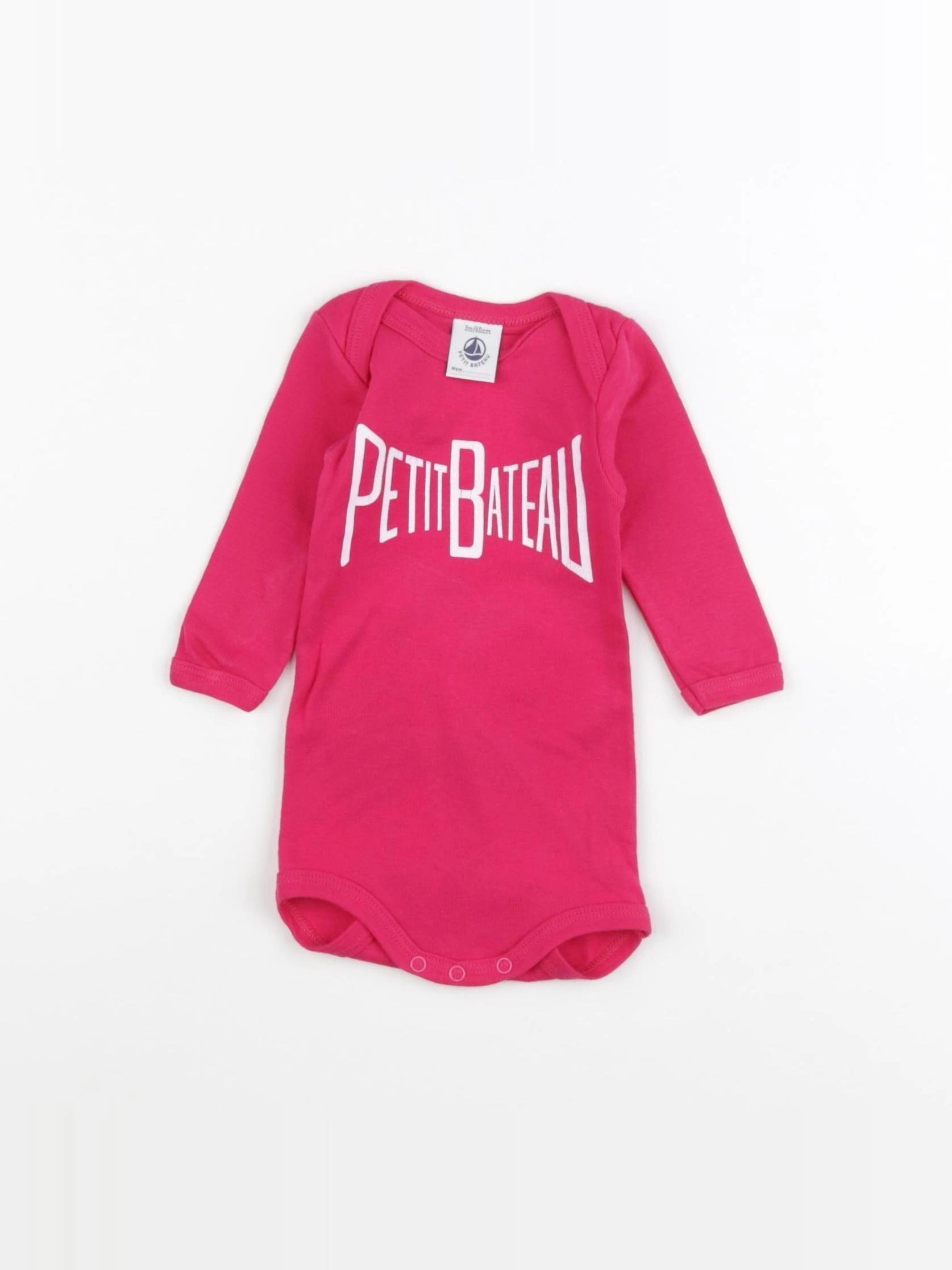 Petit Bateau - body rose - 3 mois