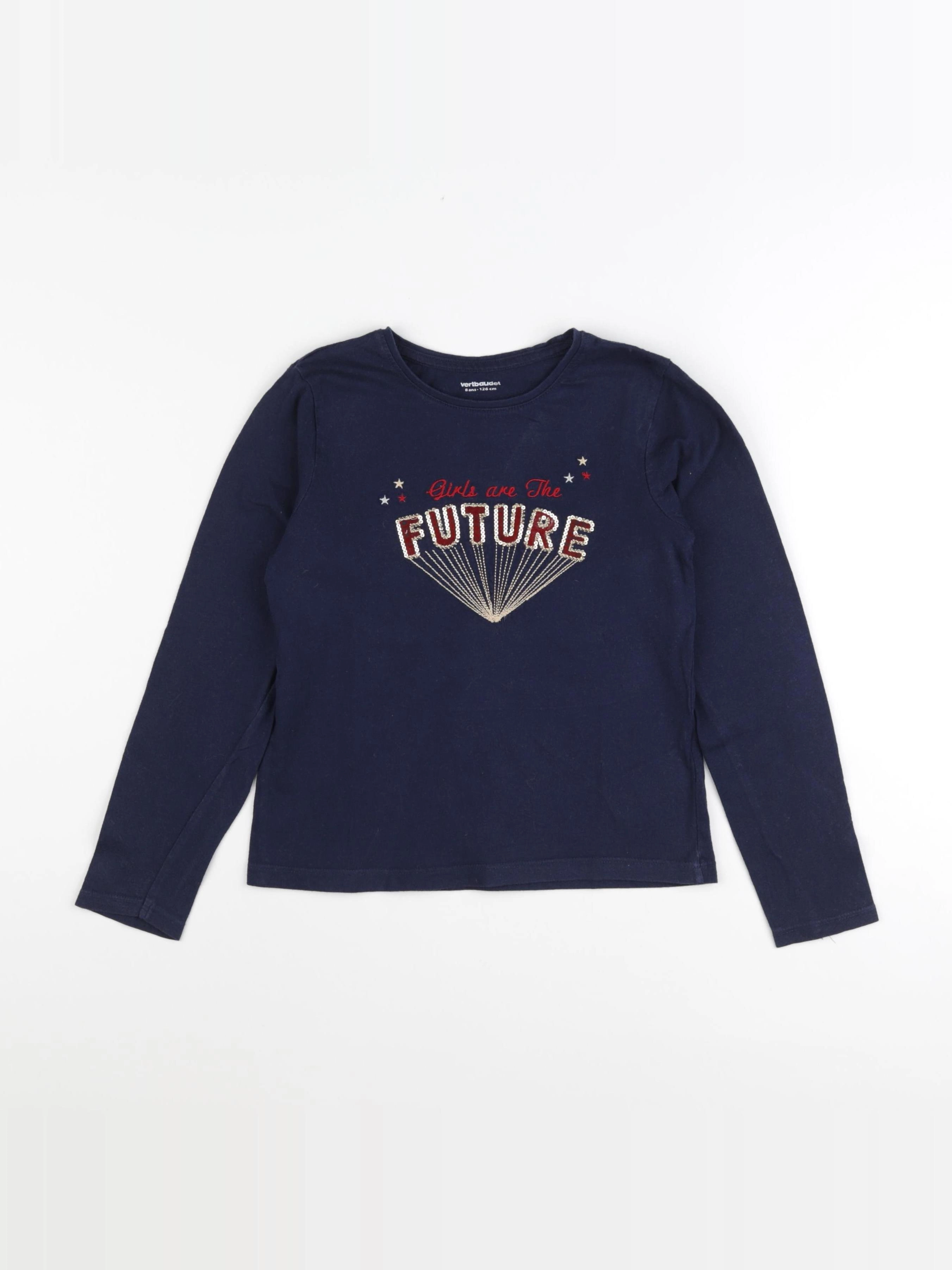 Vertbaudet - tee-shirt bleu - 8 ans
