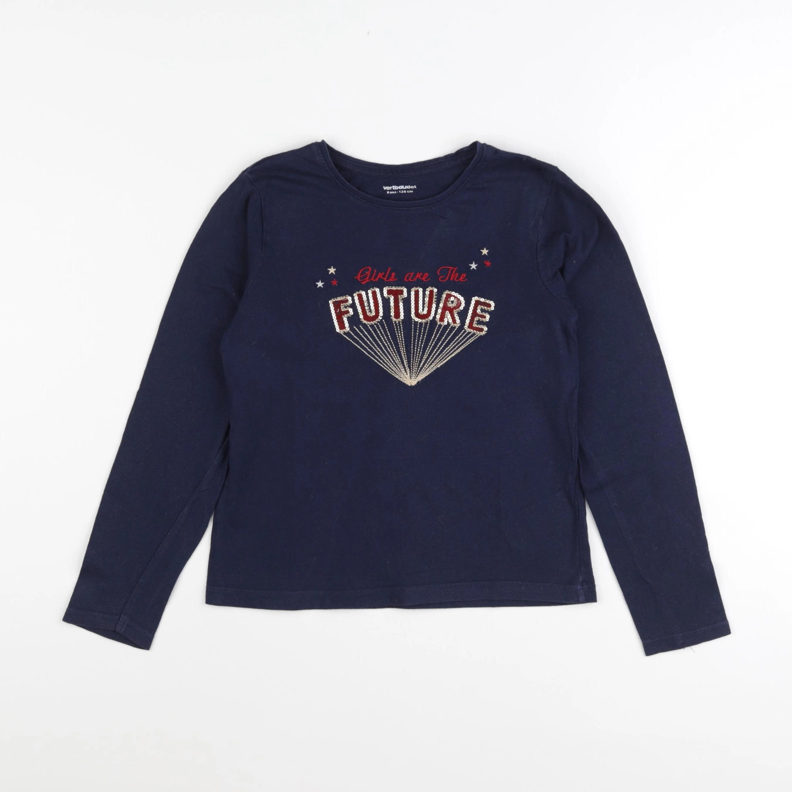 Vertbaudet - tee-shirt bleu - 8 ans
