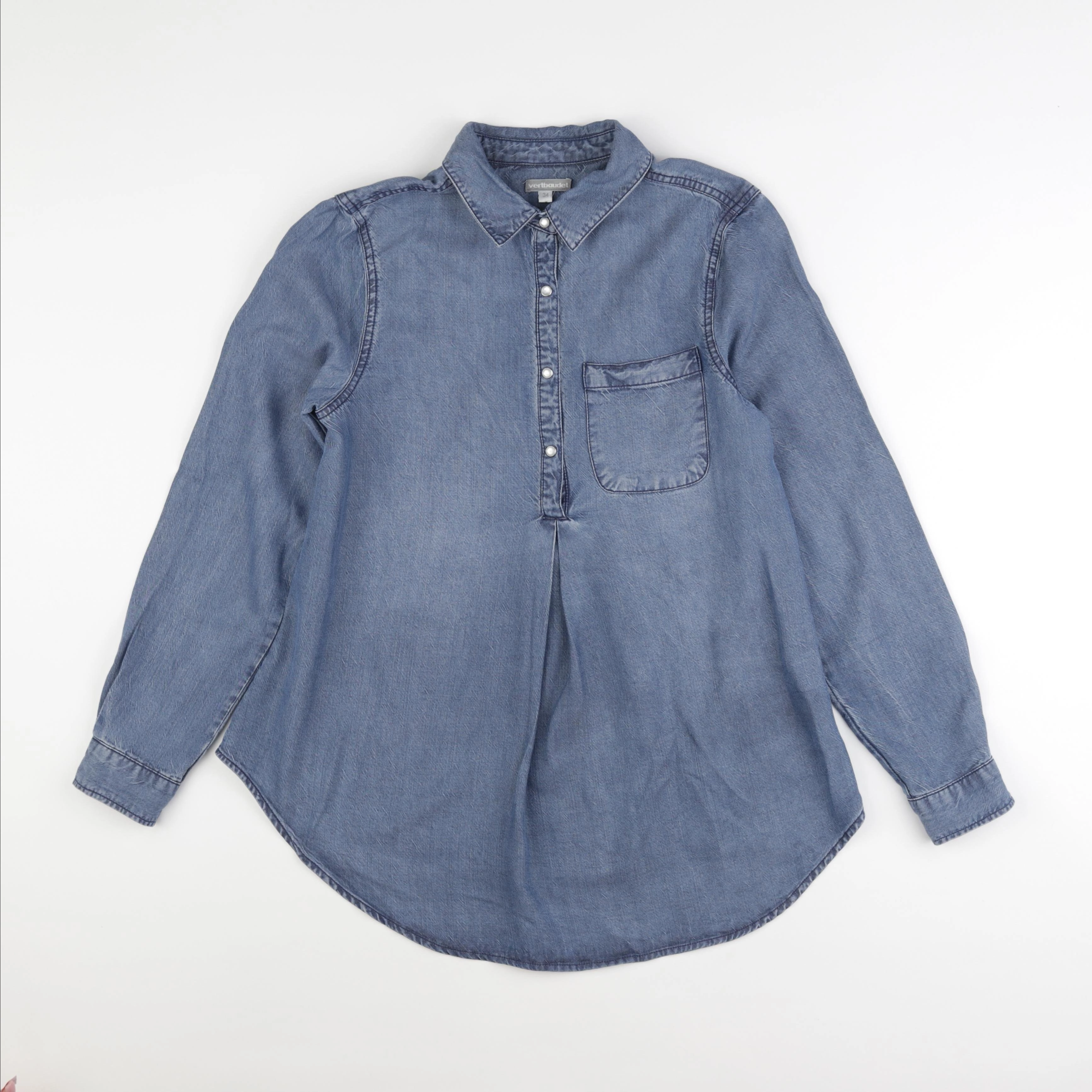Vertbaudet - chemise grossesse bleu - 34