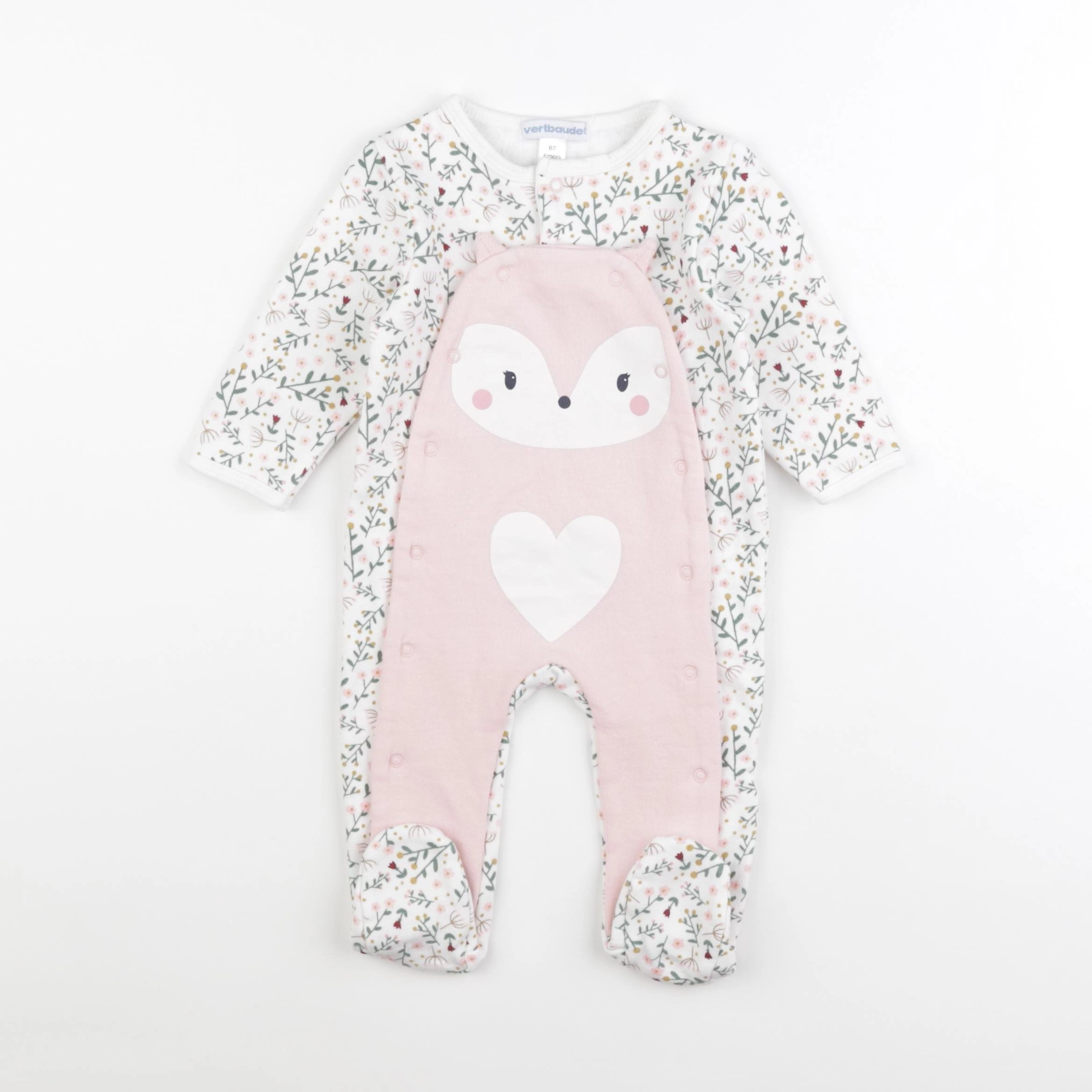 Vertbaudet - pyjama coton multicolore - 6 mois