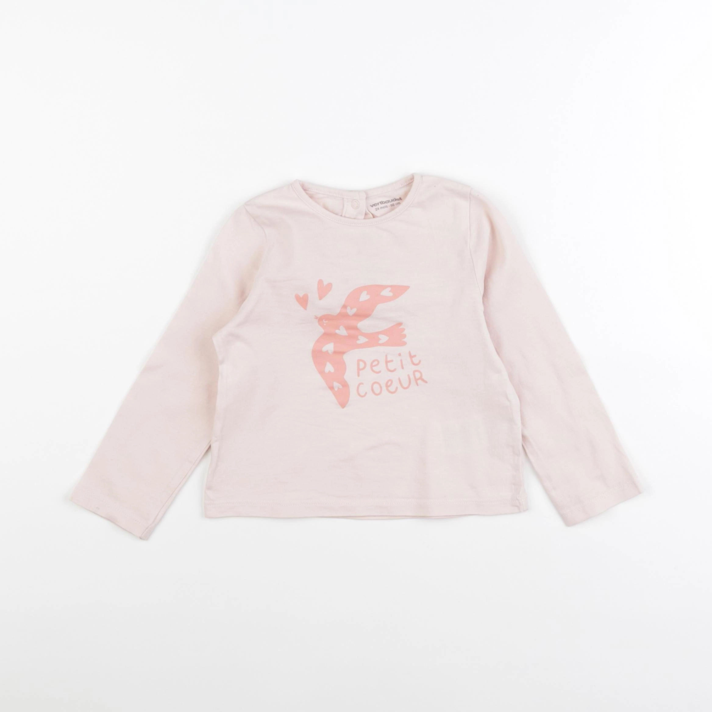 Vertbaudet - tee-shirt rose - 24 mois