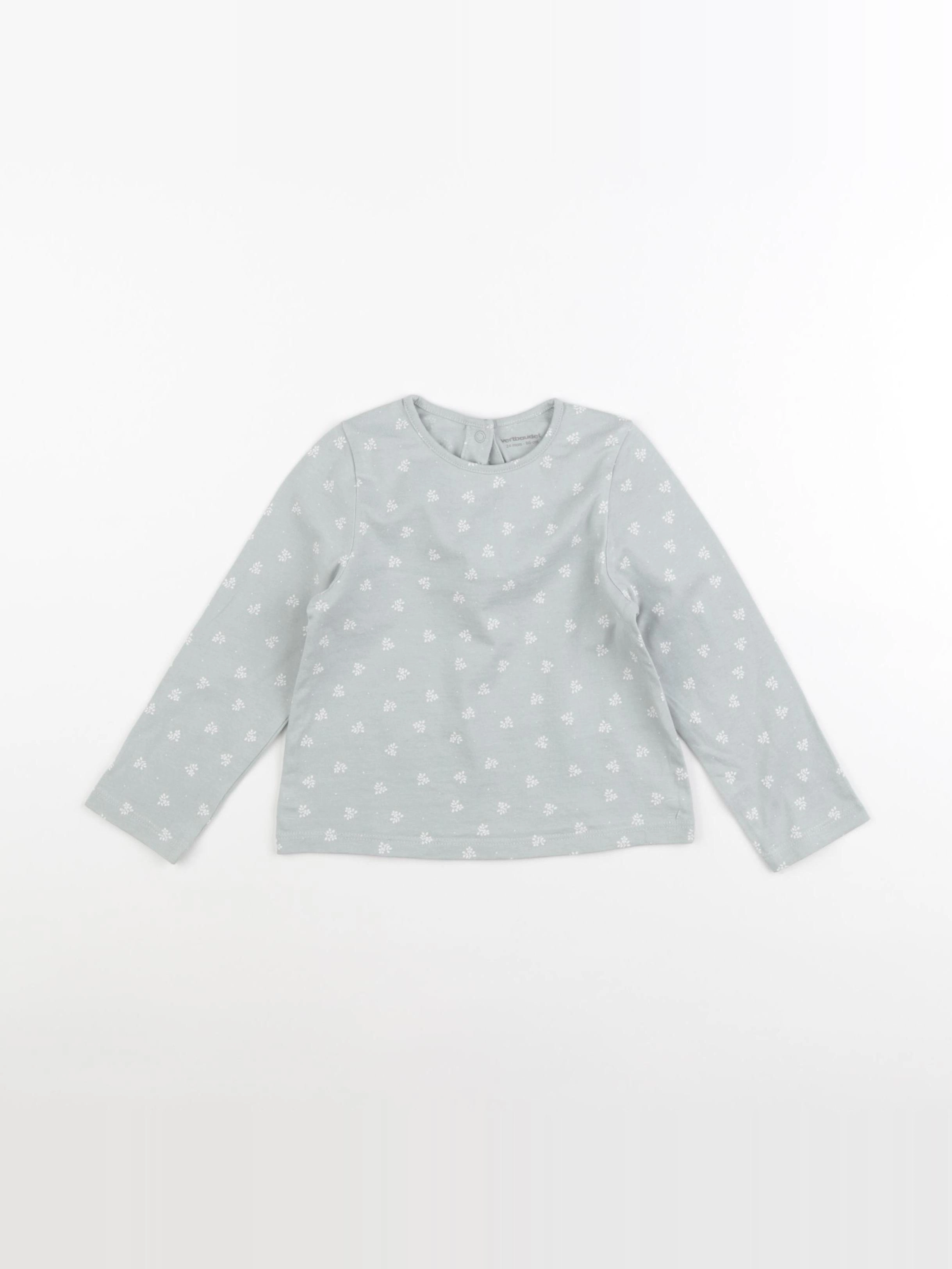 Vertbaudet - tee-shirt vert, blanc - 24 mois