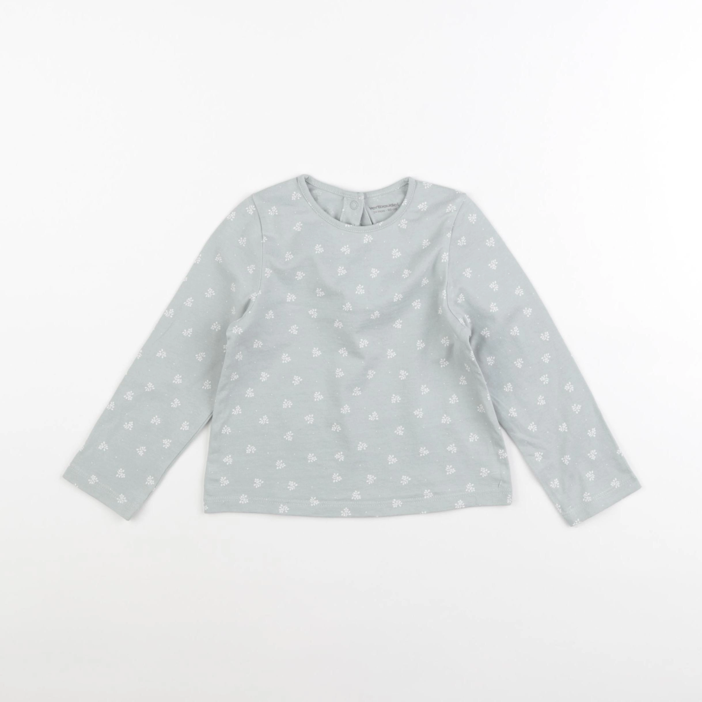 Vertbaudet - tee-shirt vert, blanc - 24 mois