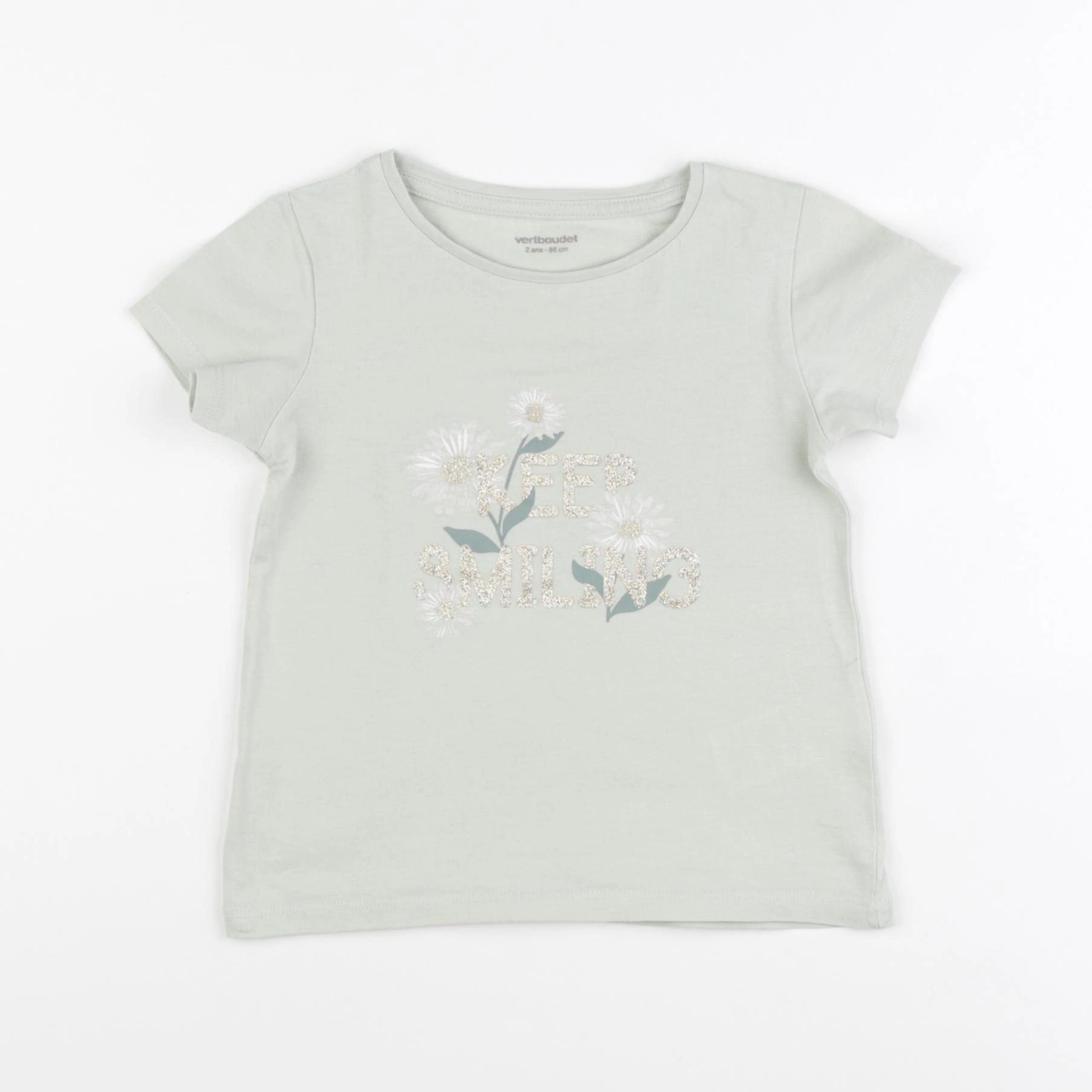 Vertbaudet - tee-shirt vert - 2 ans