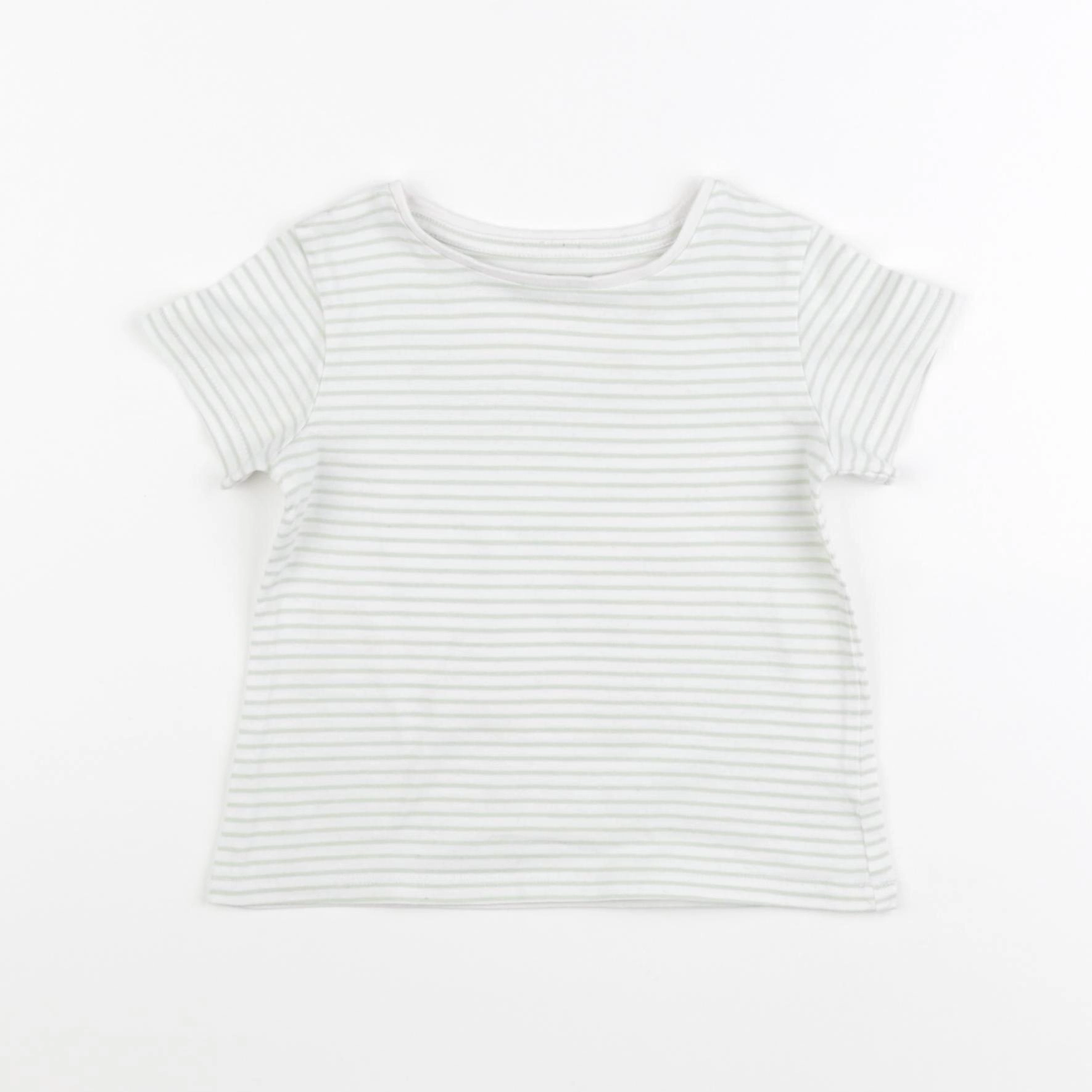 Vertbaudet - tee-shirt vert, blanc - 2 ans