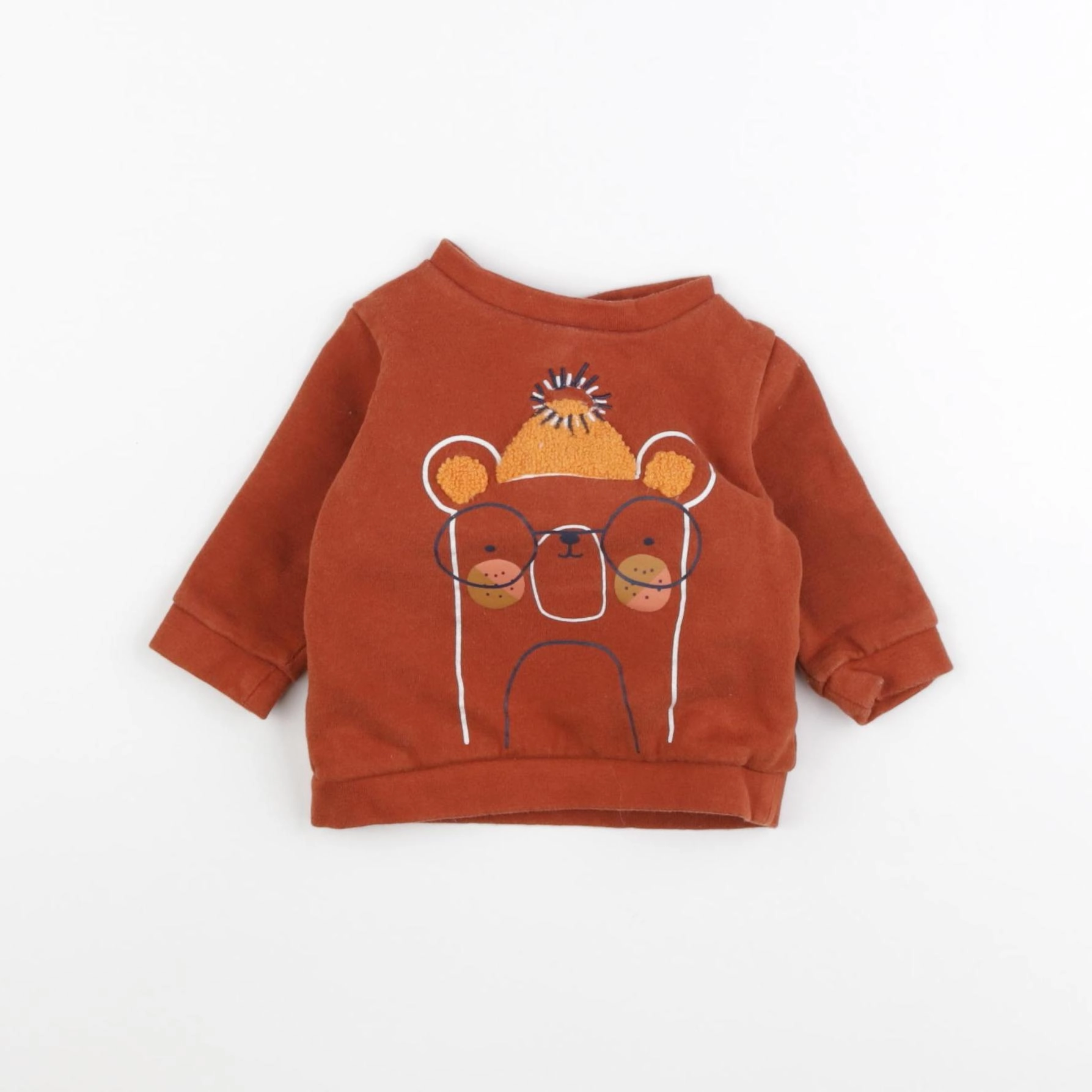 Vertbaudet - sweat marron - 3 mois