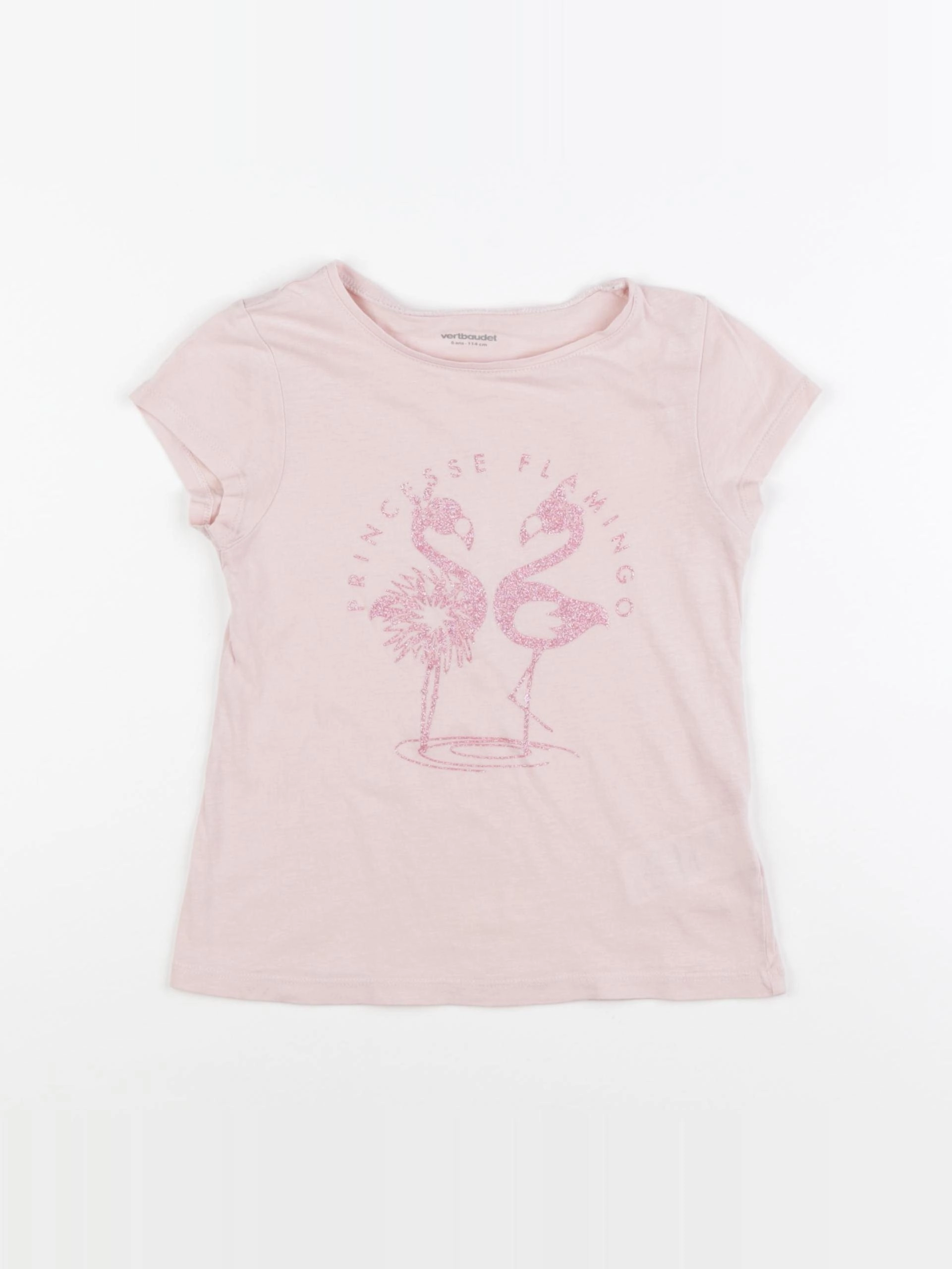 Vertbaudet - tee-shirt rose - 6 ans