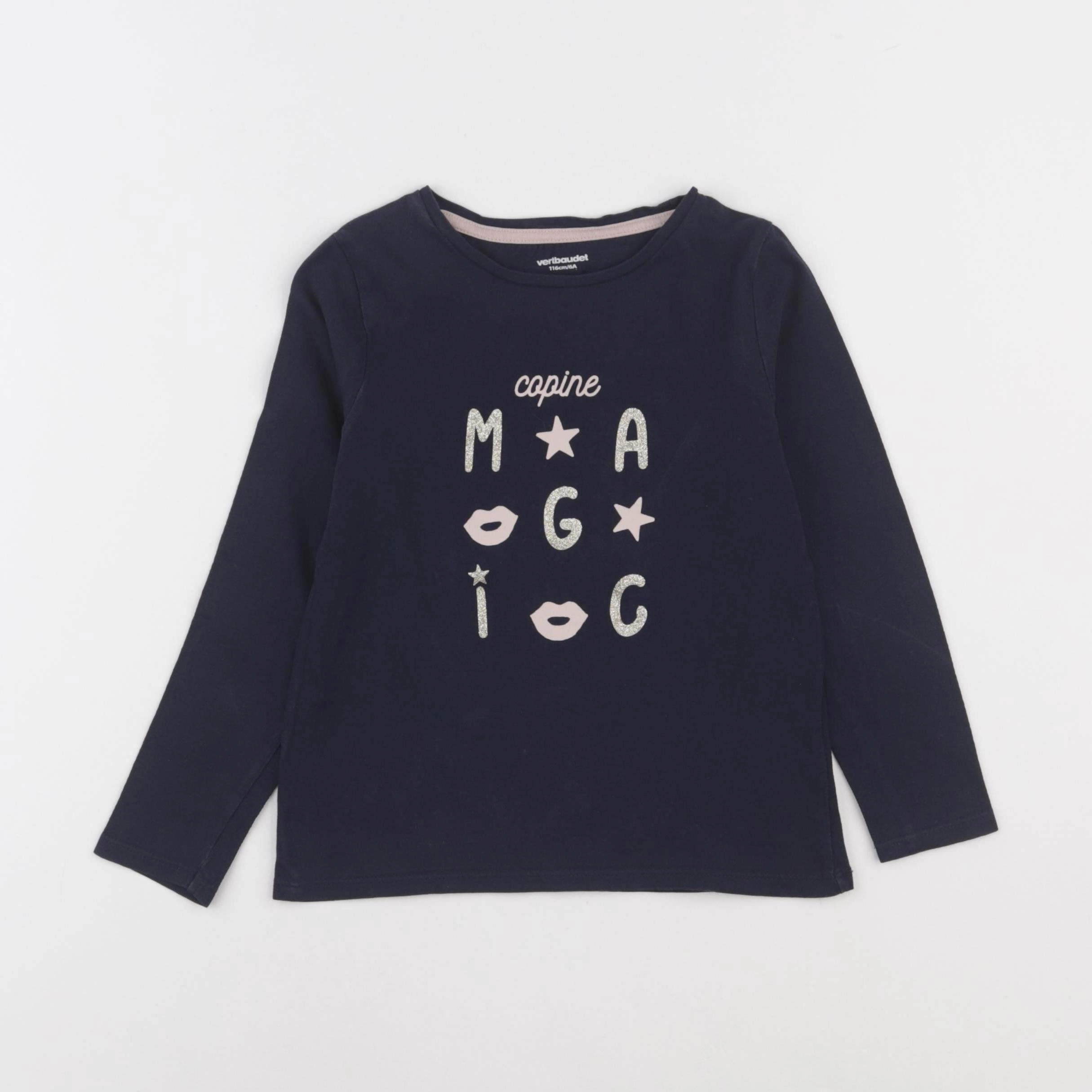 Vertbaudet - tee-shirt bleu - 6 ans