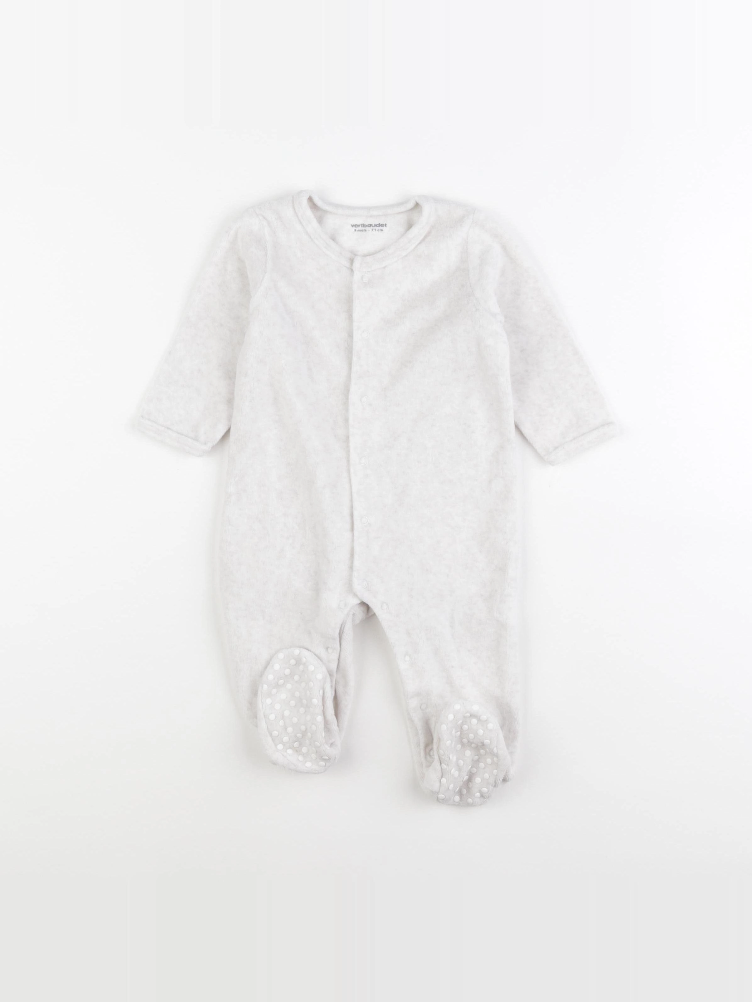 Vertbaudet - pyjama velours beige - 12 mois