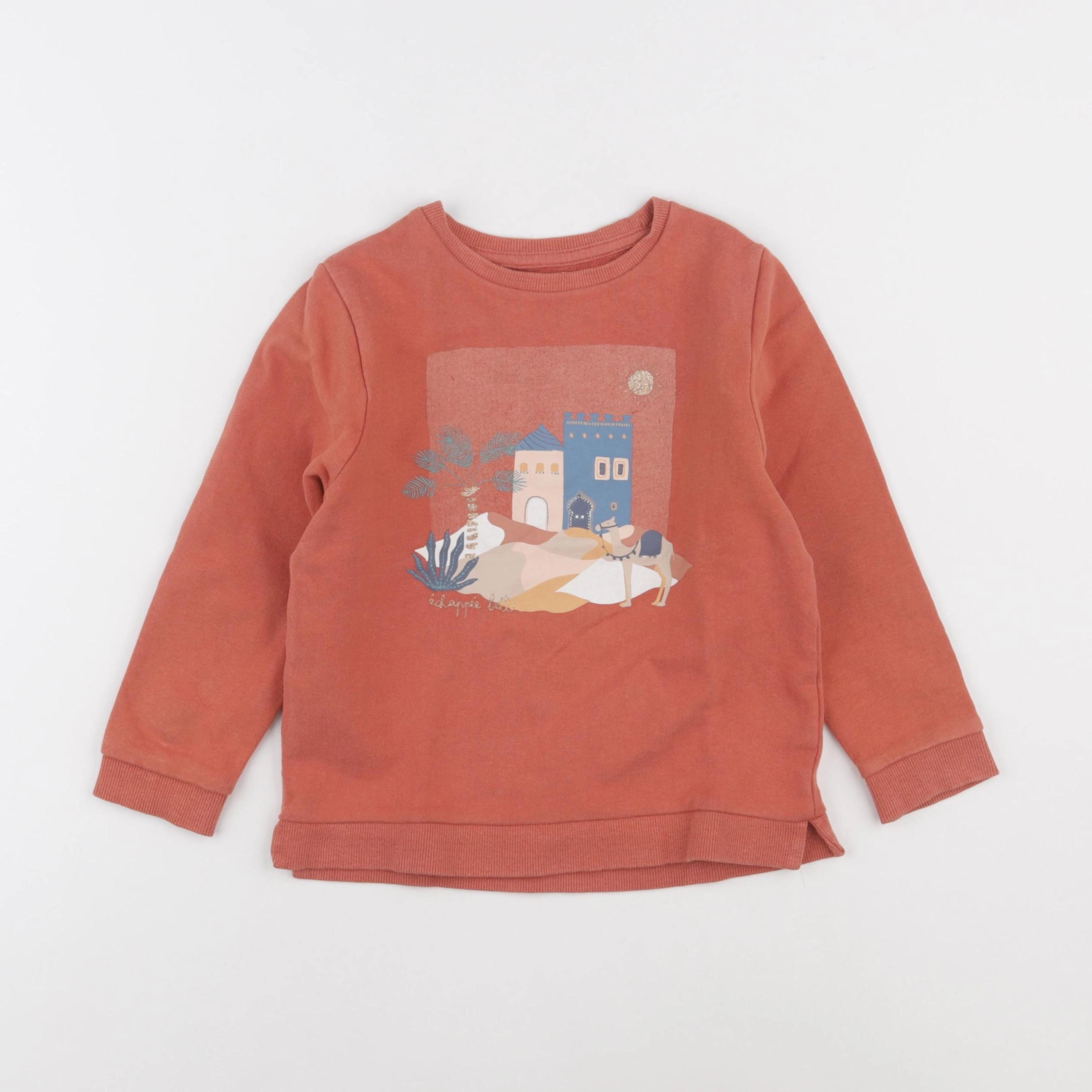 Vertbaudet - sweat orange - 6 ans