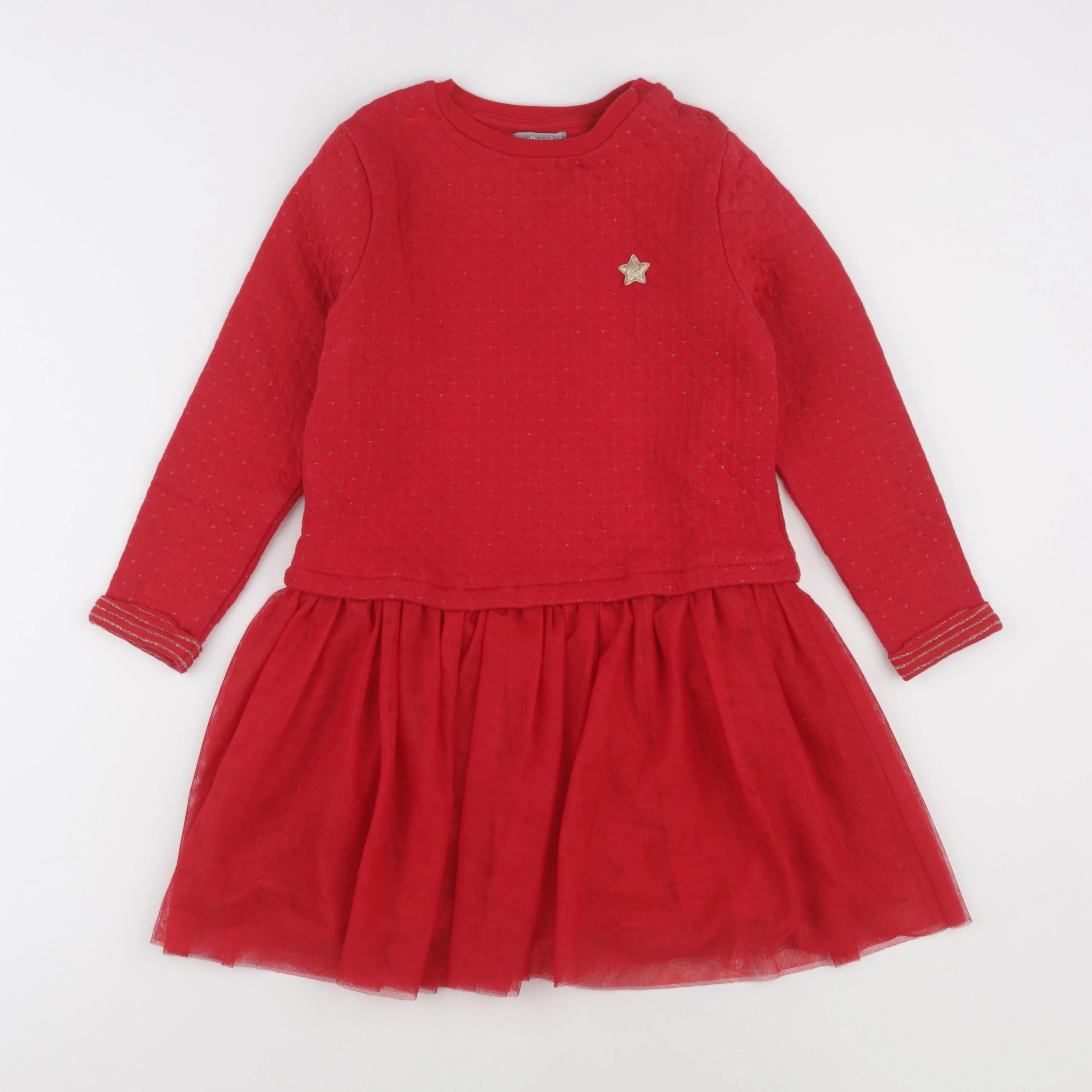 Vertbaudet - robe rouge - 7 ans