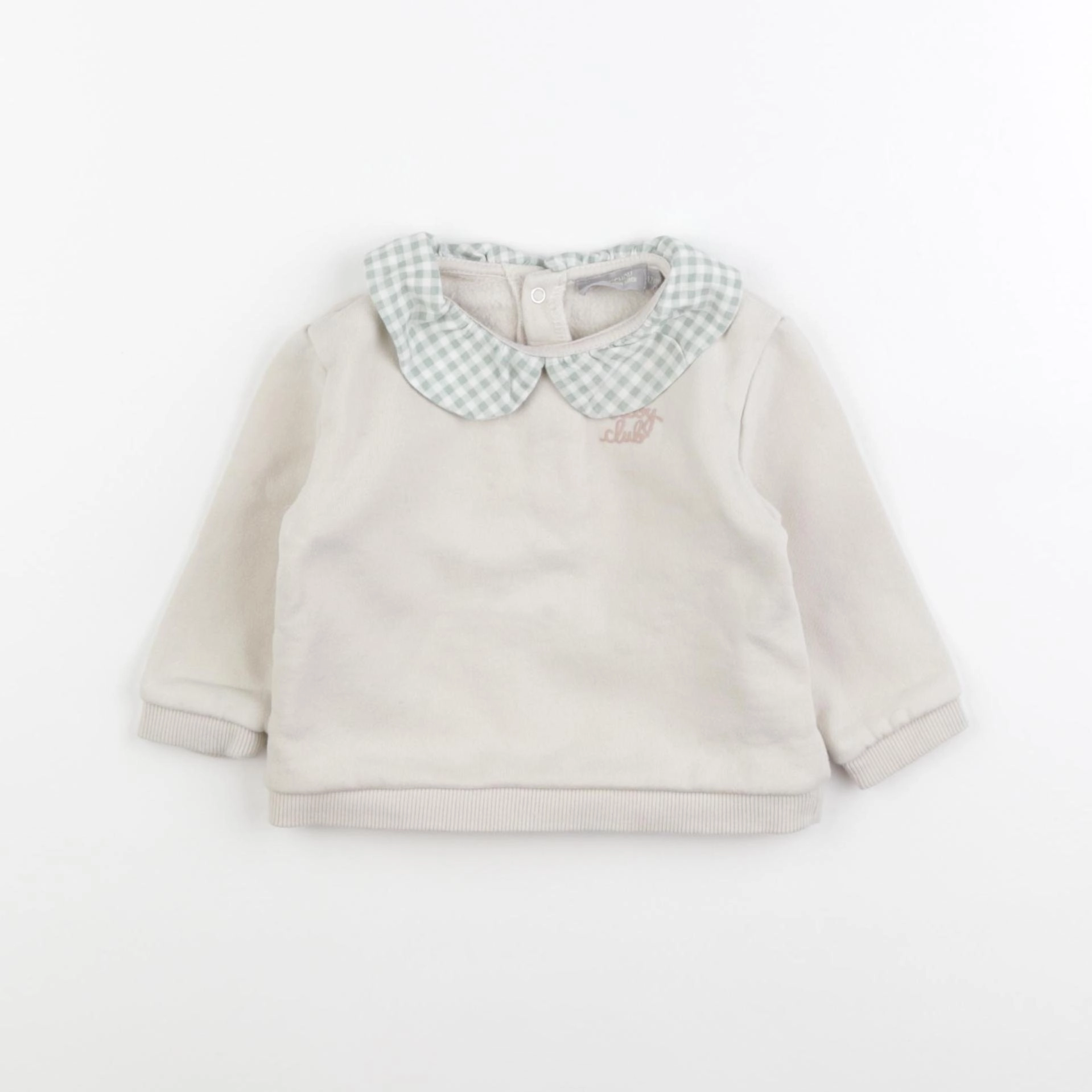 Boutchou - sweat beige, vert - 12 mois