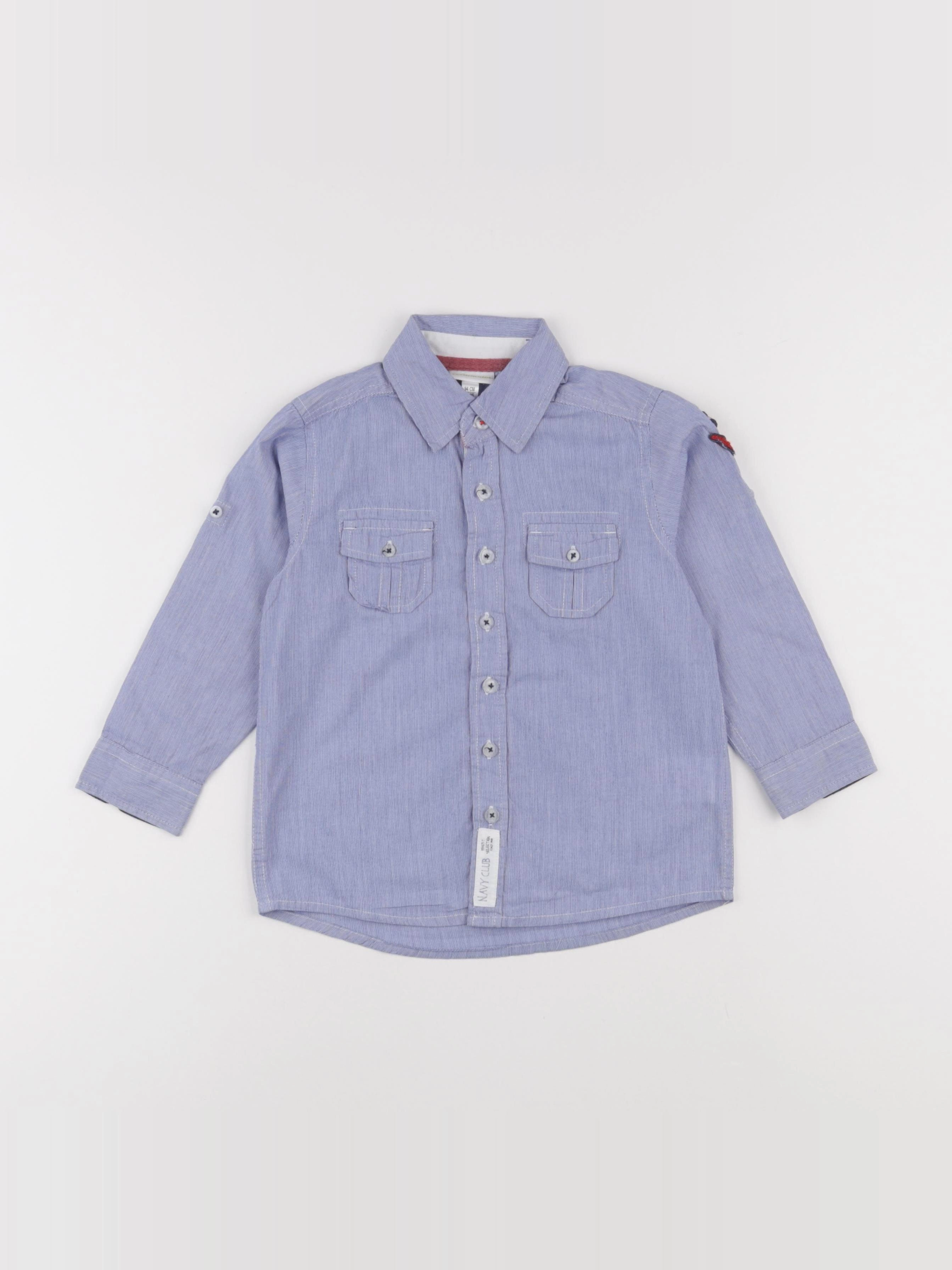 Vertbaudet - chemise imprimé au dos bleu - 3 ans