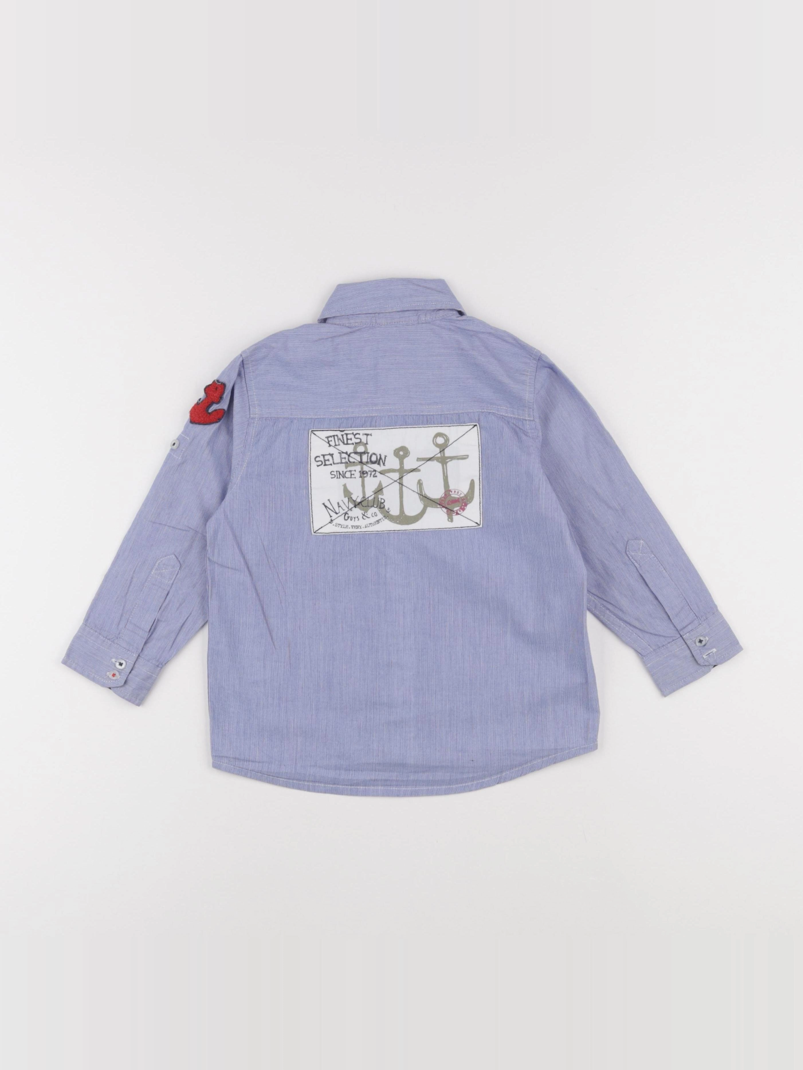 Vertbaudet - chemise imprimé au dos bleu - 3 ans
