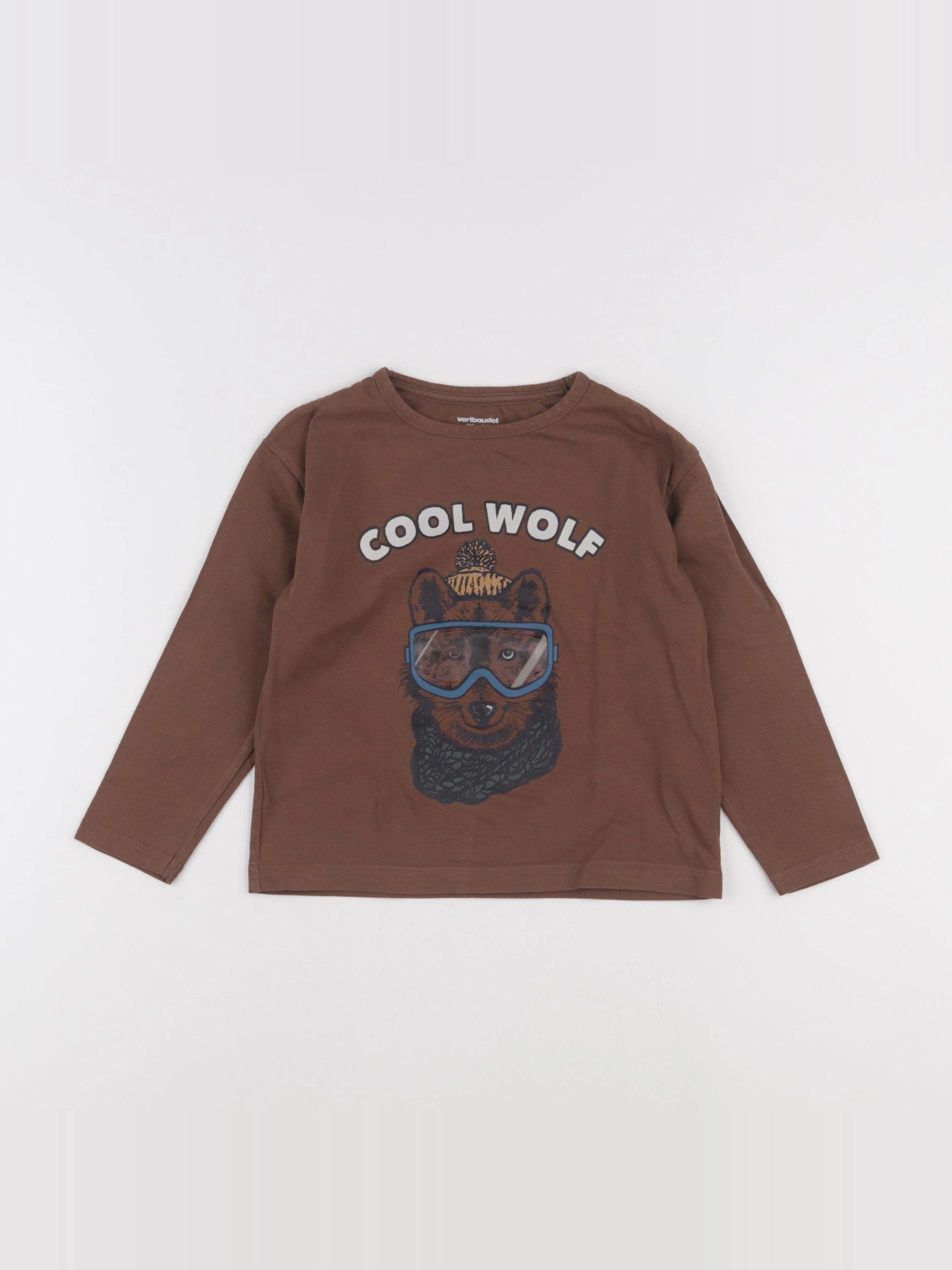 Vertbaudet - tee-shirt marron - 5 ans