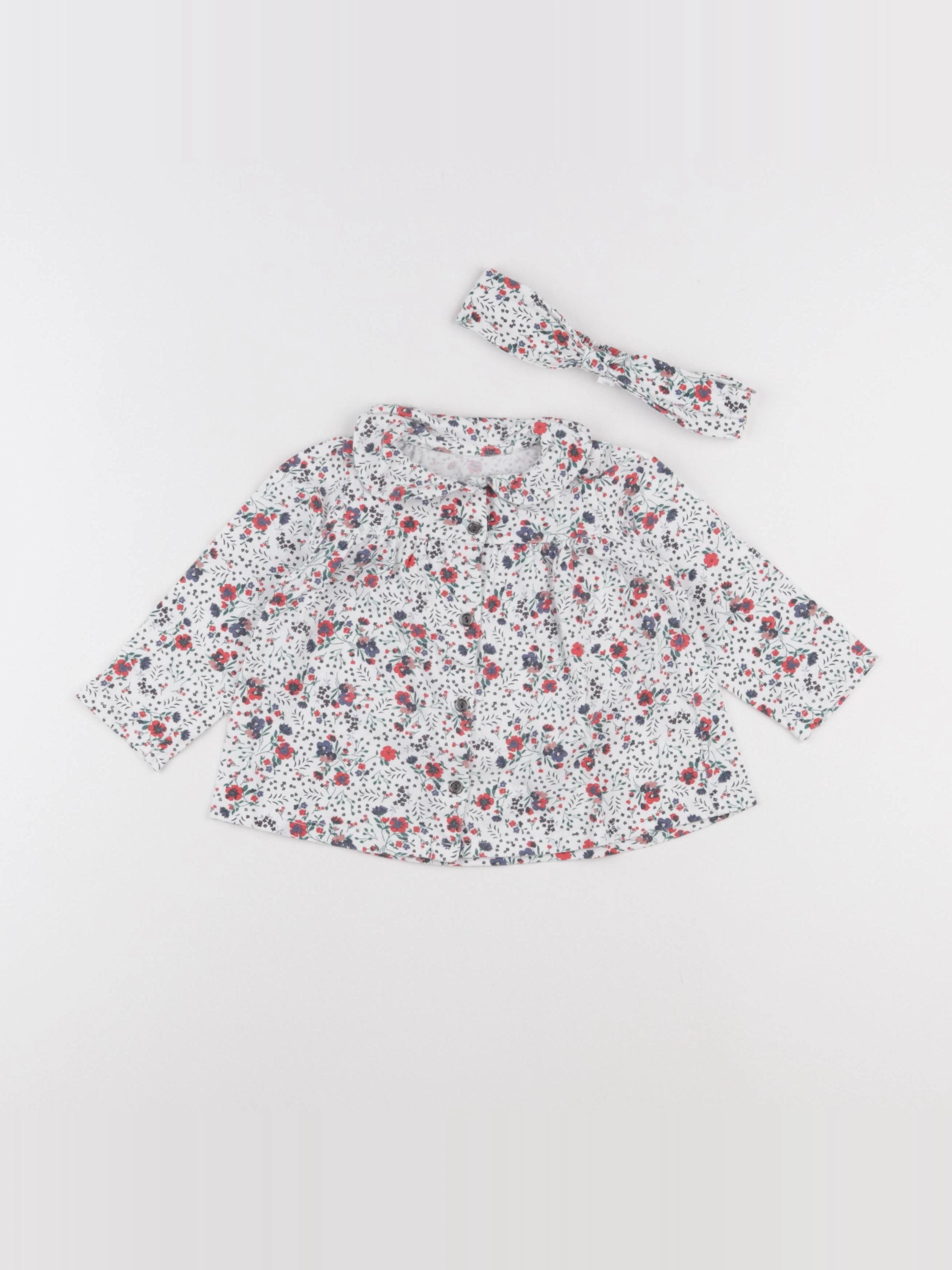 Vertbaudet - tee-shirt blanc, rouge - 18 mois
