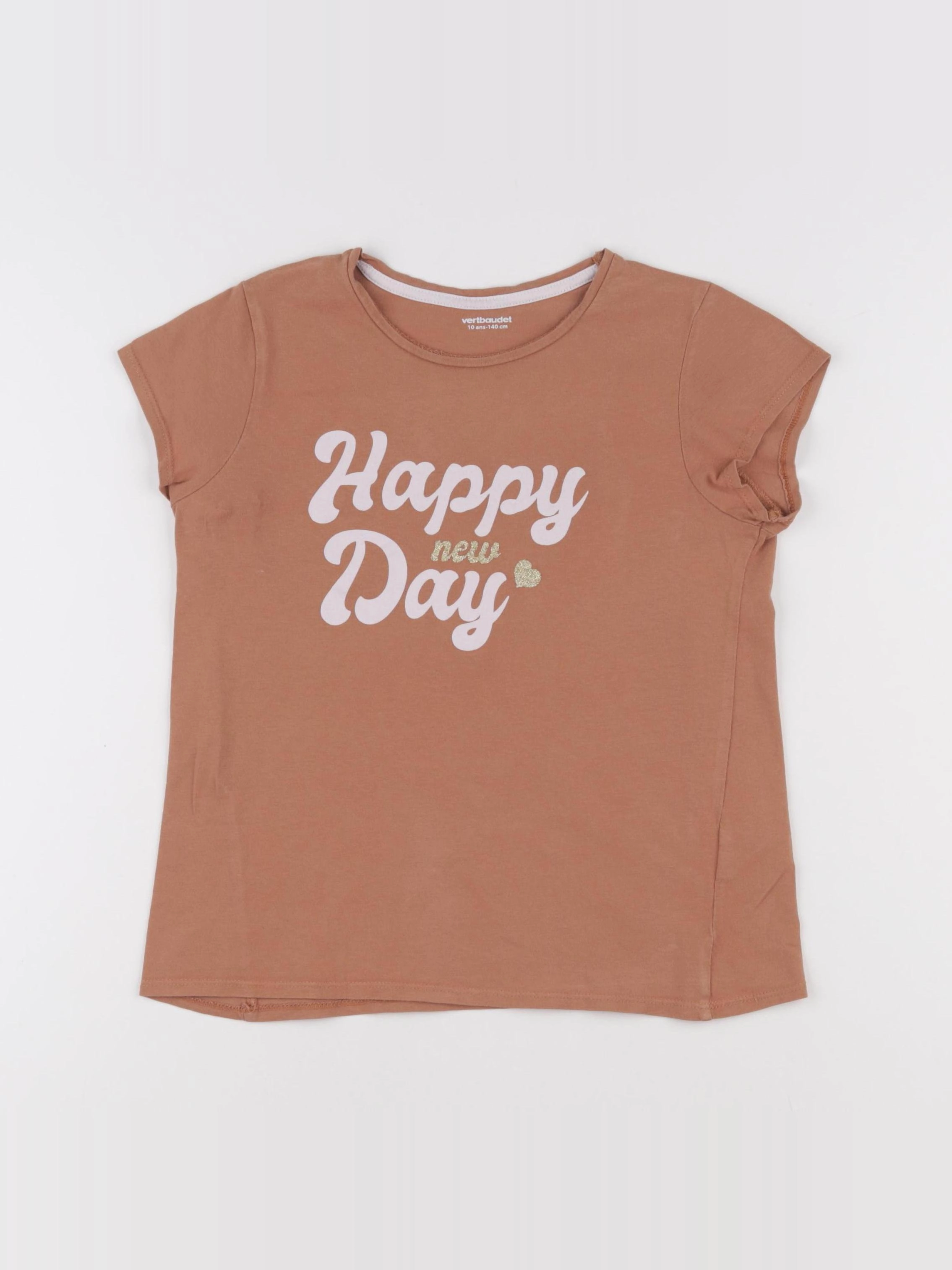 Vertbaudet - tee-shirt marron - 10 ans