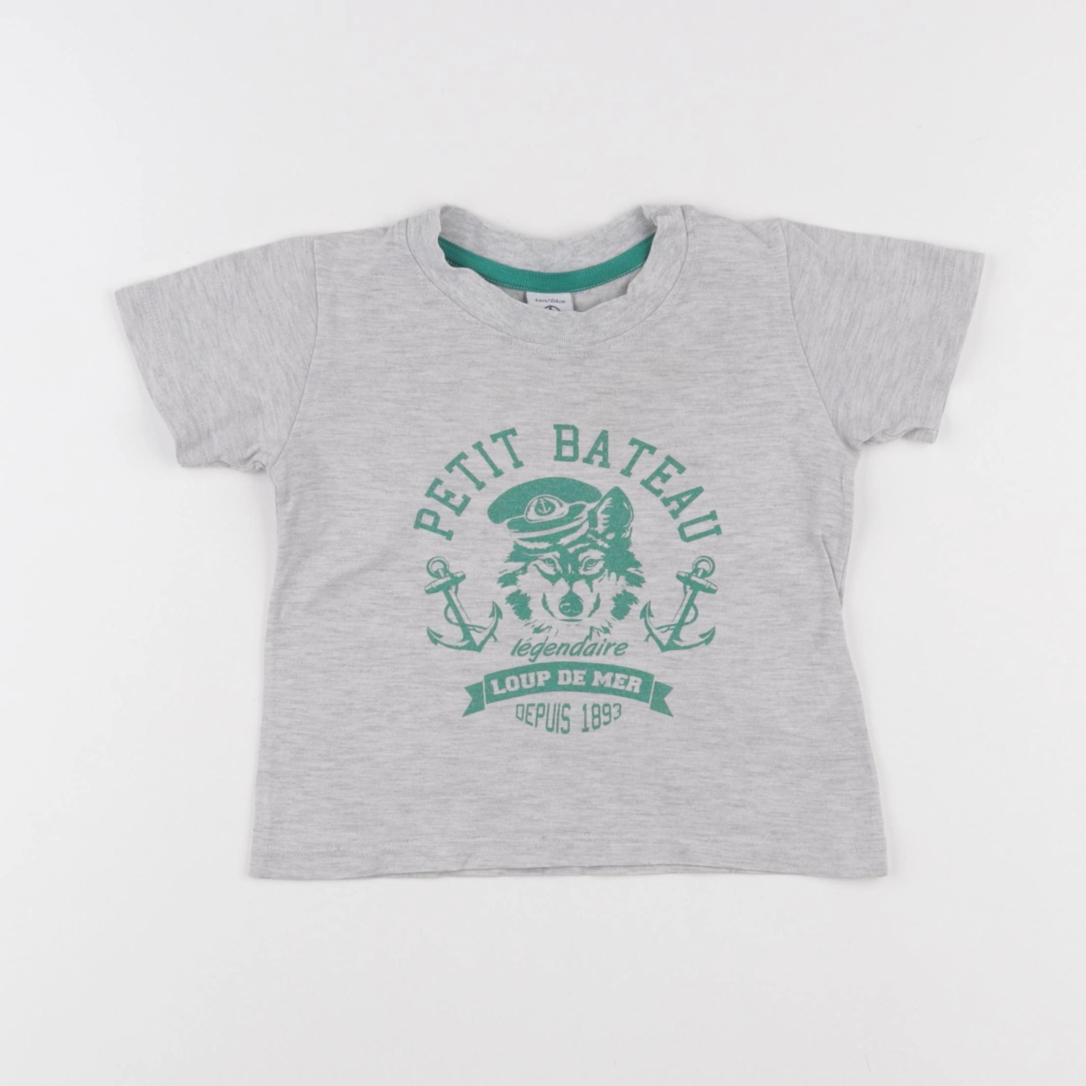 Petit Bateau - tee-shirt gris - 4 ans