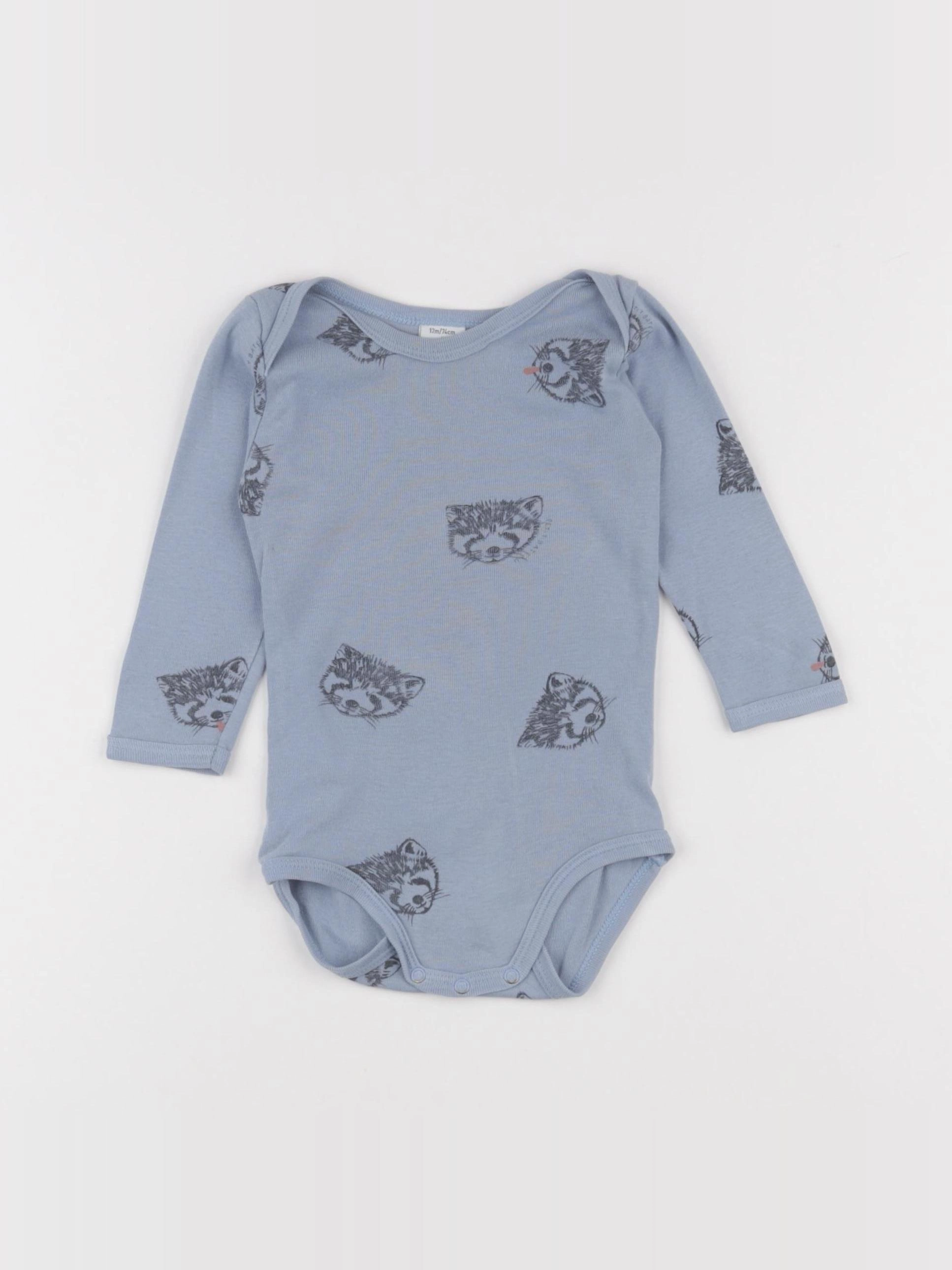 Petit Bateau - body bleu - 12 mois