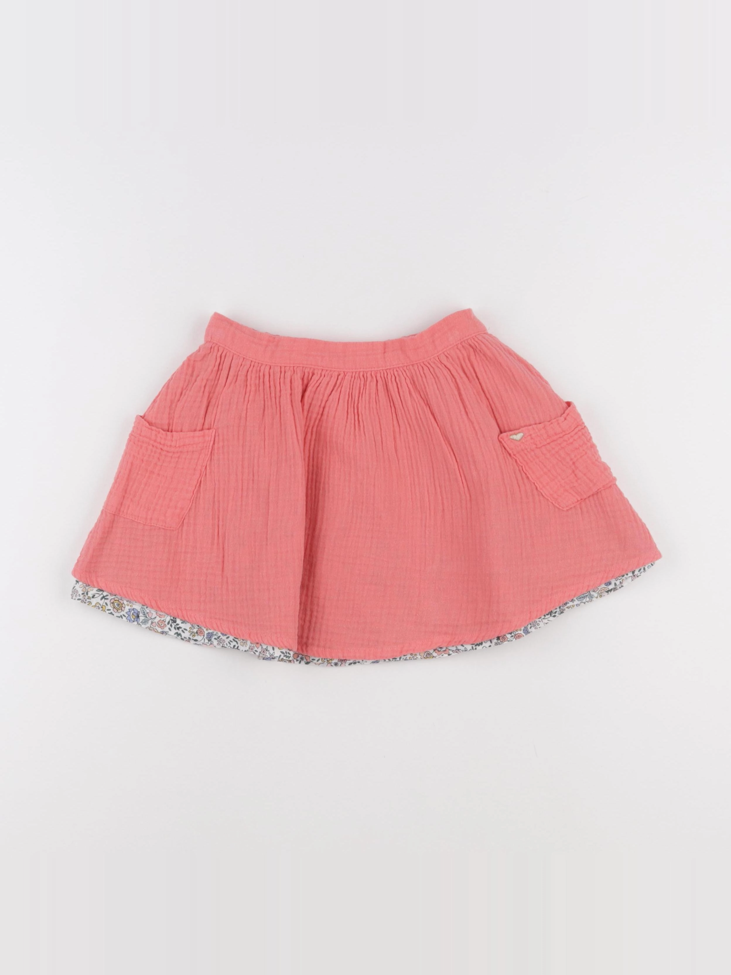 Vertbaudet - jupe réversible rose - 6 ans